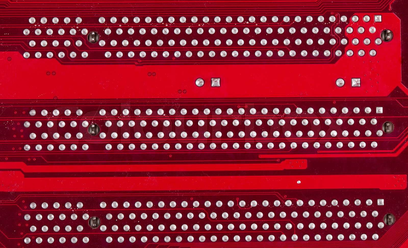 Red motherboard. | Stock image | Colourbox