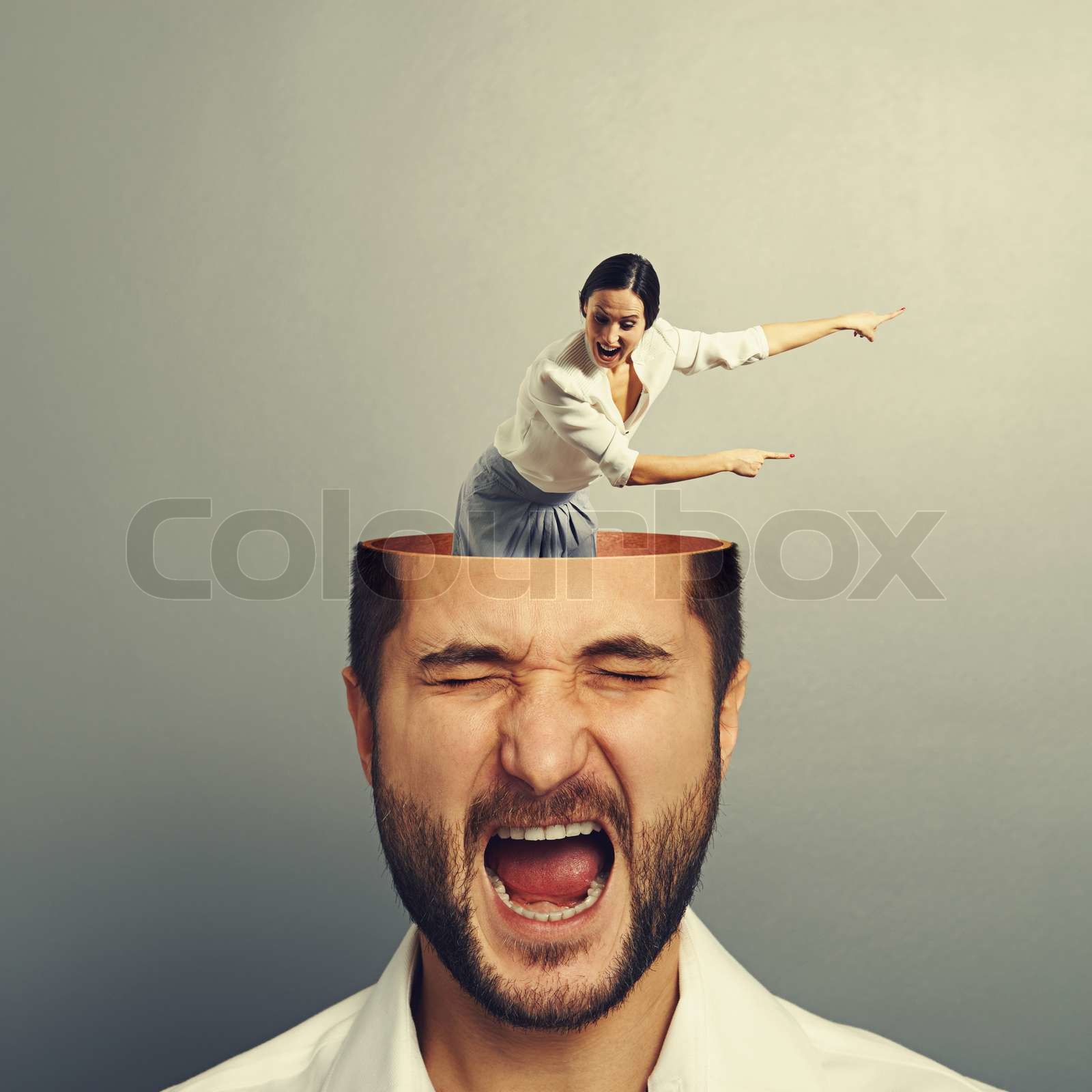 Mann mit schreienden Frau betont | Stock Bild | Colourbox