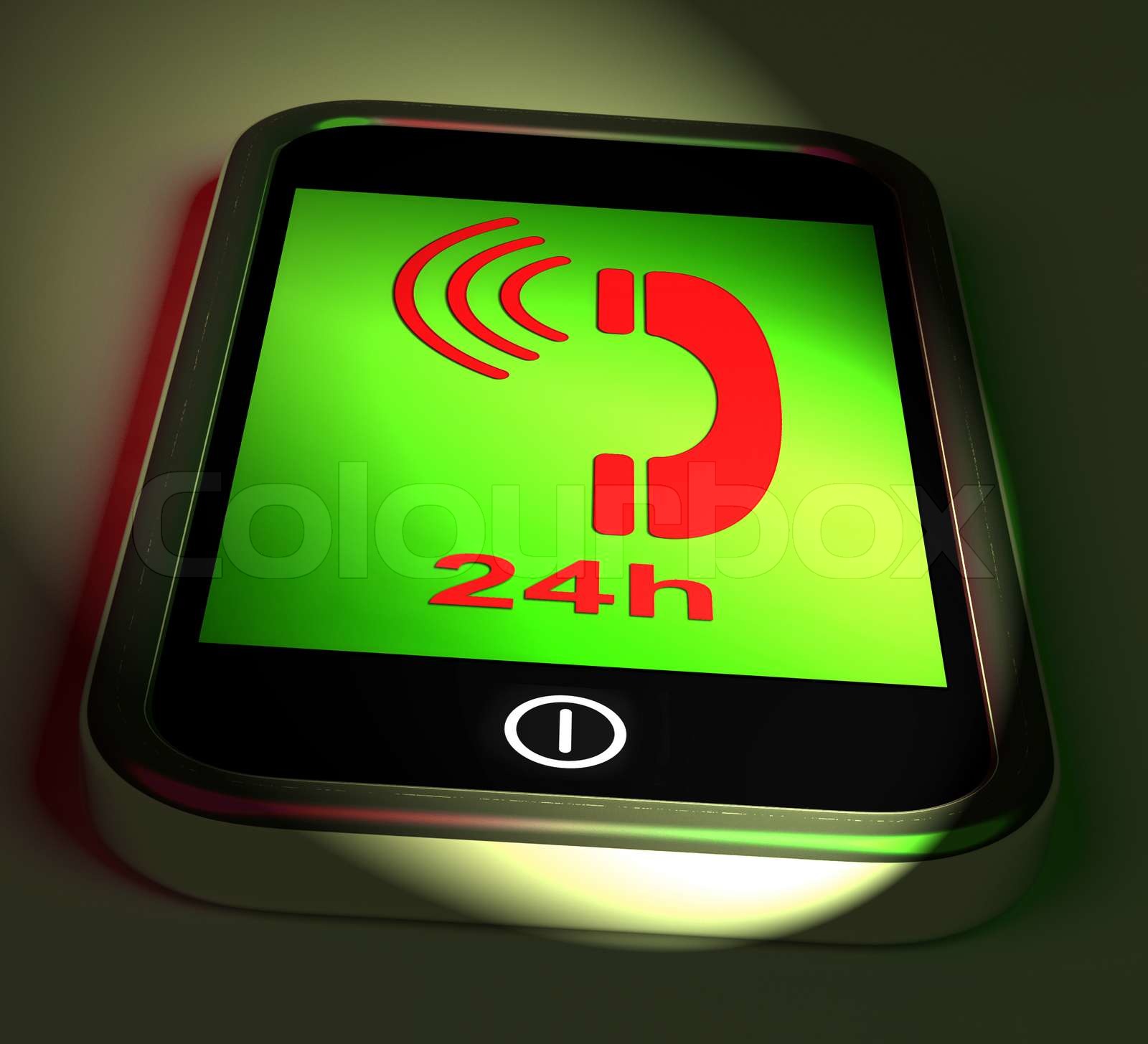vierundzwanzig Stunden am Telefon zeigt rund um die Uhr | Stock Bild ...
