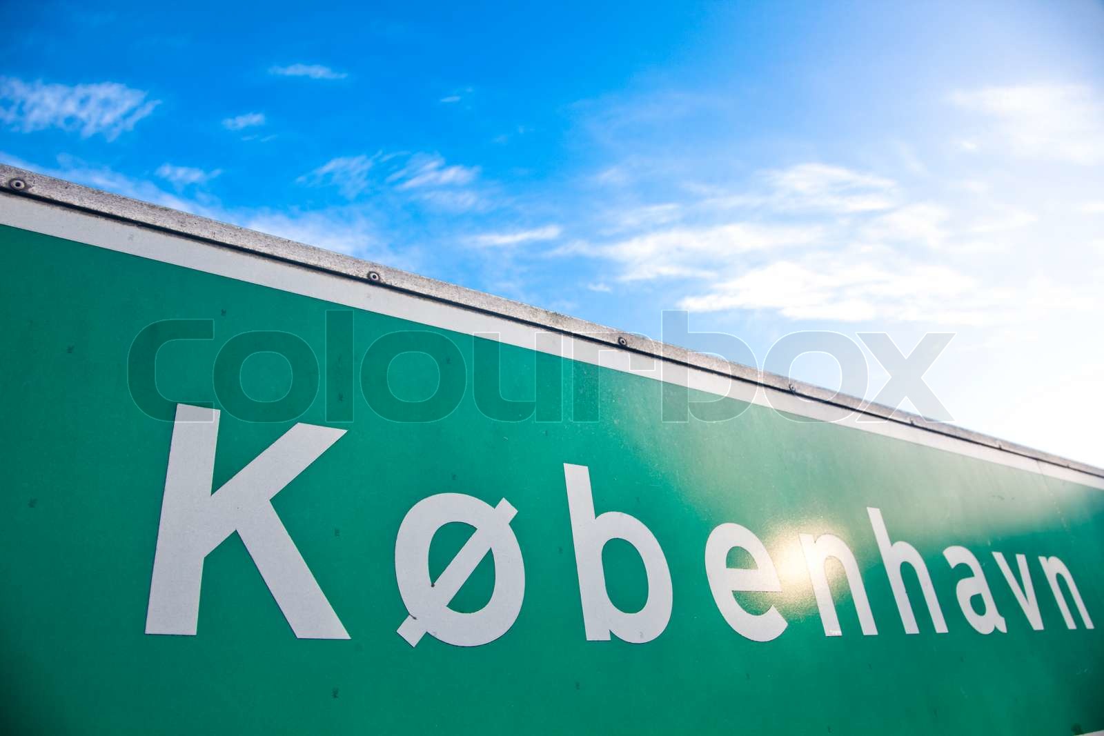 Highway Sign In Copenhagen Denmark Stock Image Colourbox