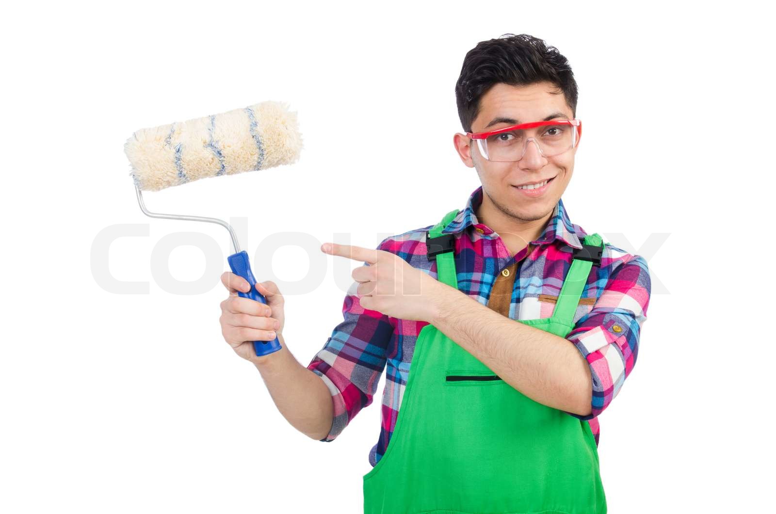  lustige Maler isoliert auf weiss 