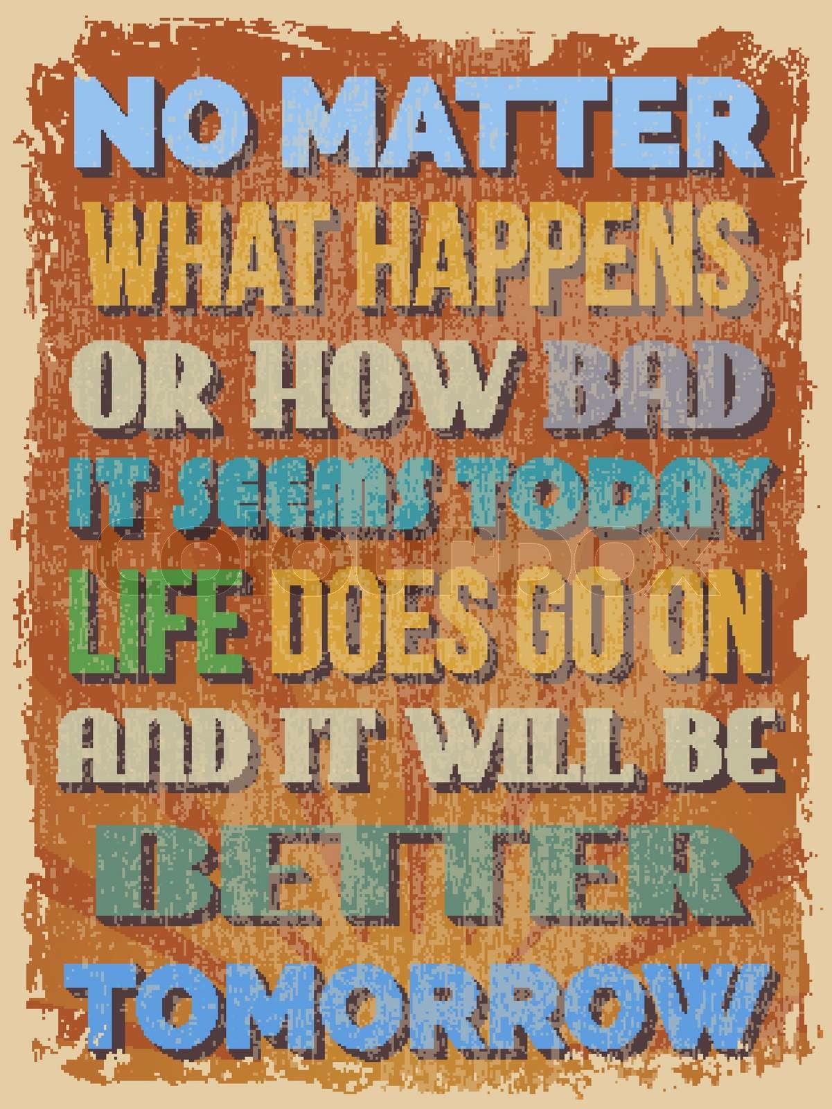 Retro Vintage Motivational Quote Poster. Vector illustration | Stock