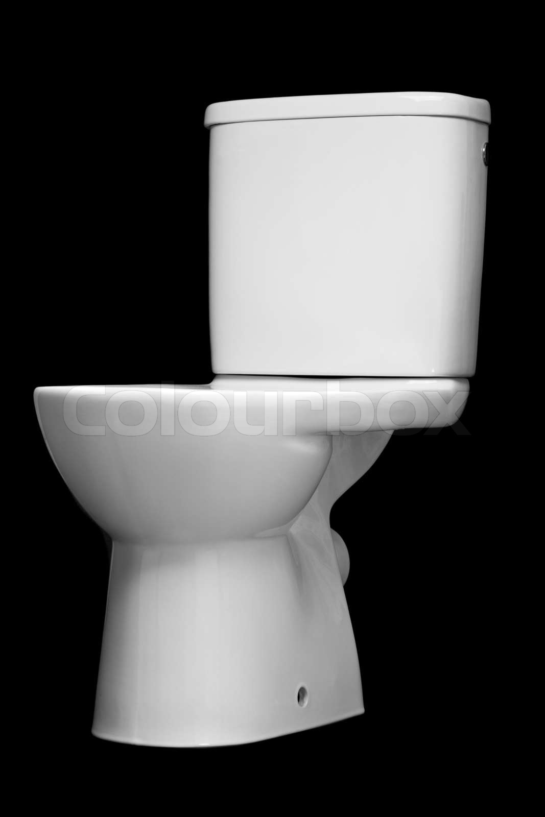white ceramic toilet isolated on black background | Stock image | Colourbox