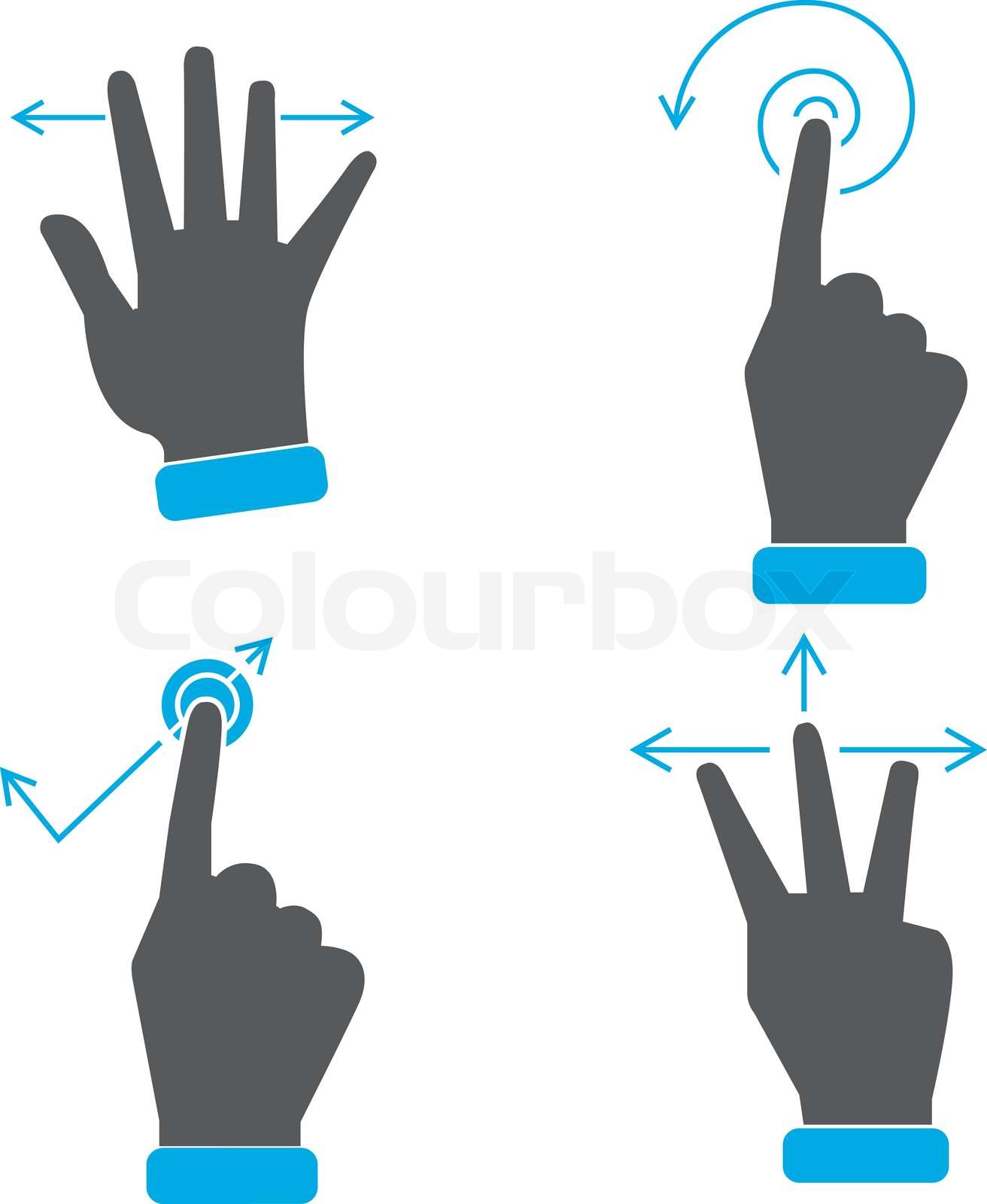 hand touch pad gestures Stock vector Colourbox