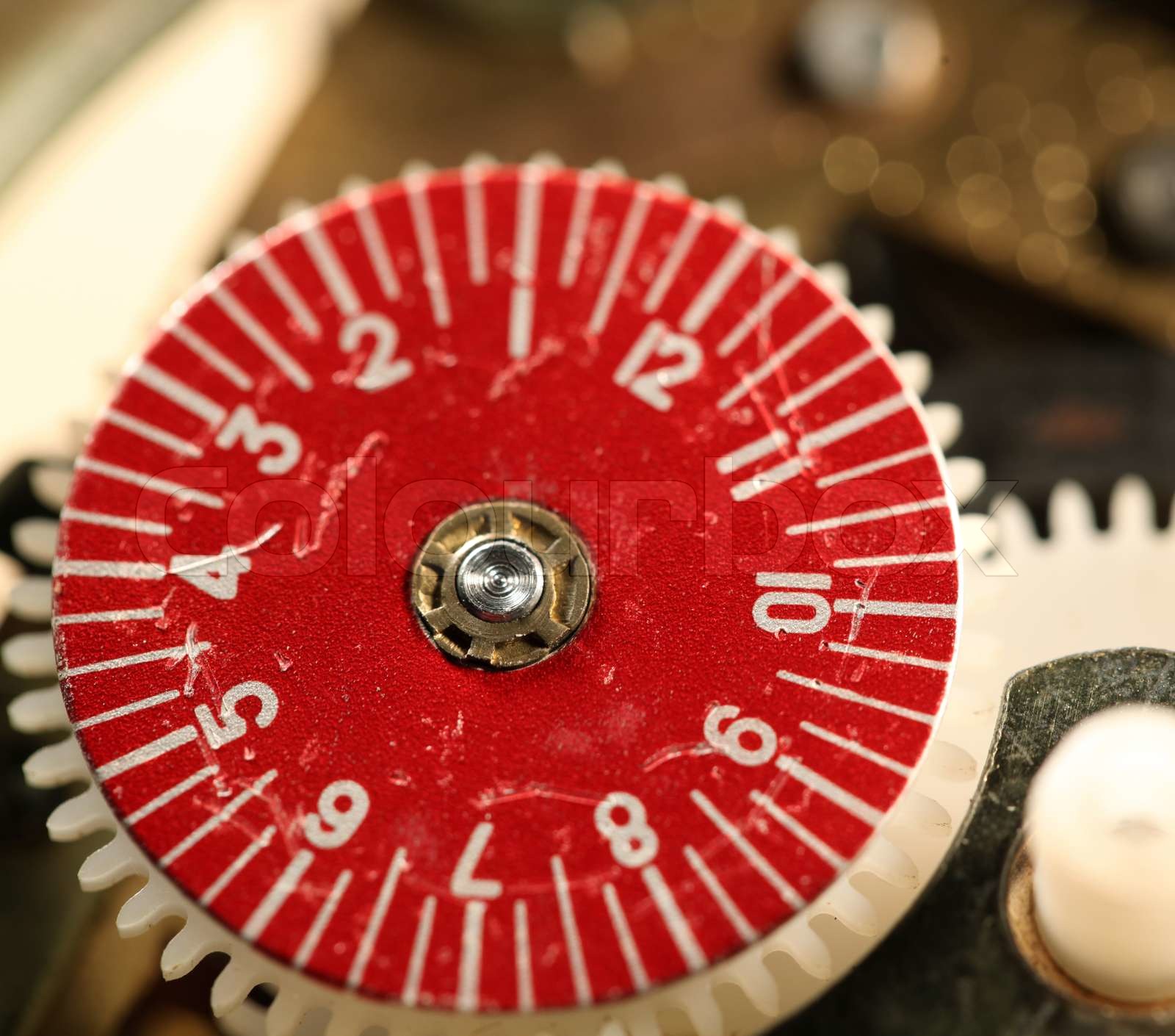 Clock mechanism Stock image Colourbox