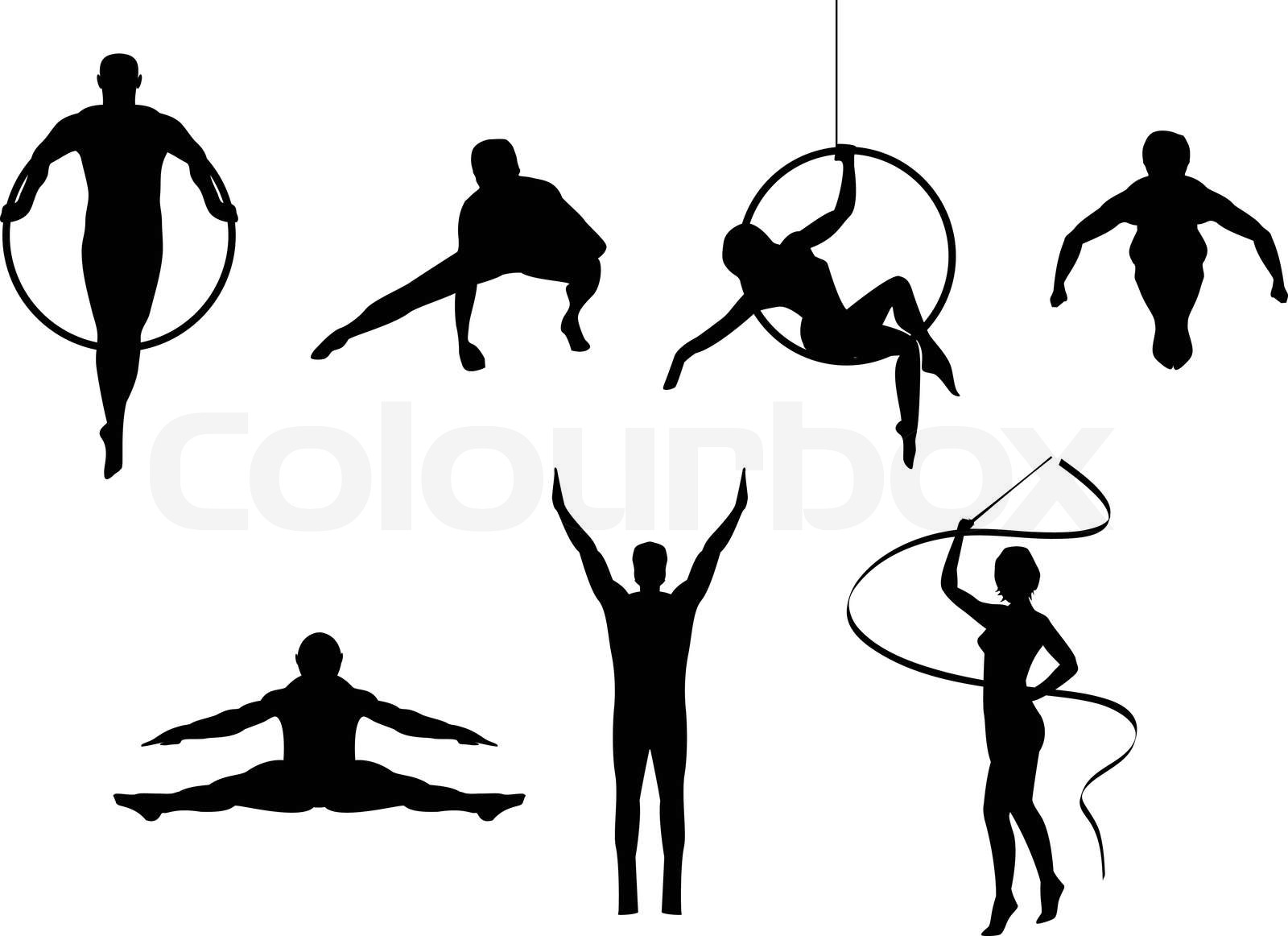 gymnastic silhouettes Stock vector Colourbox