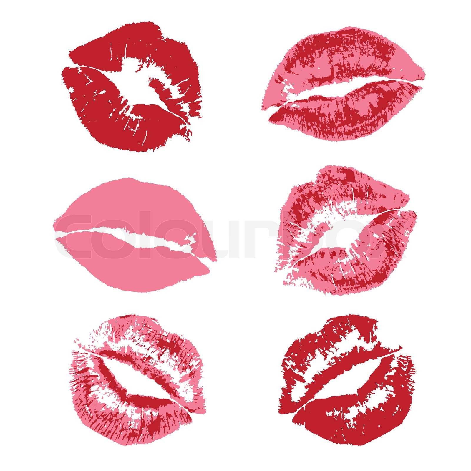 Lippenstift Kuss drucken | Stock-Vektor | Colourbox