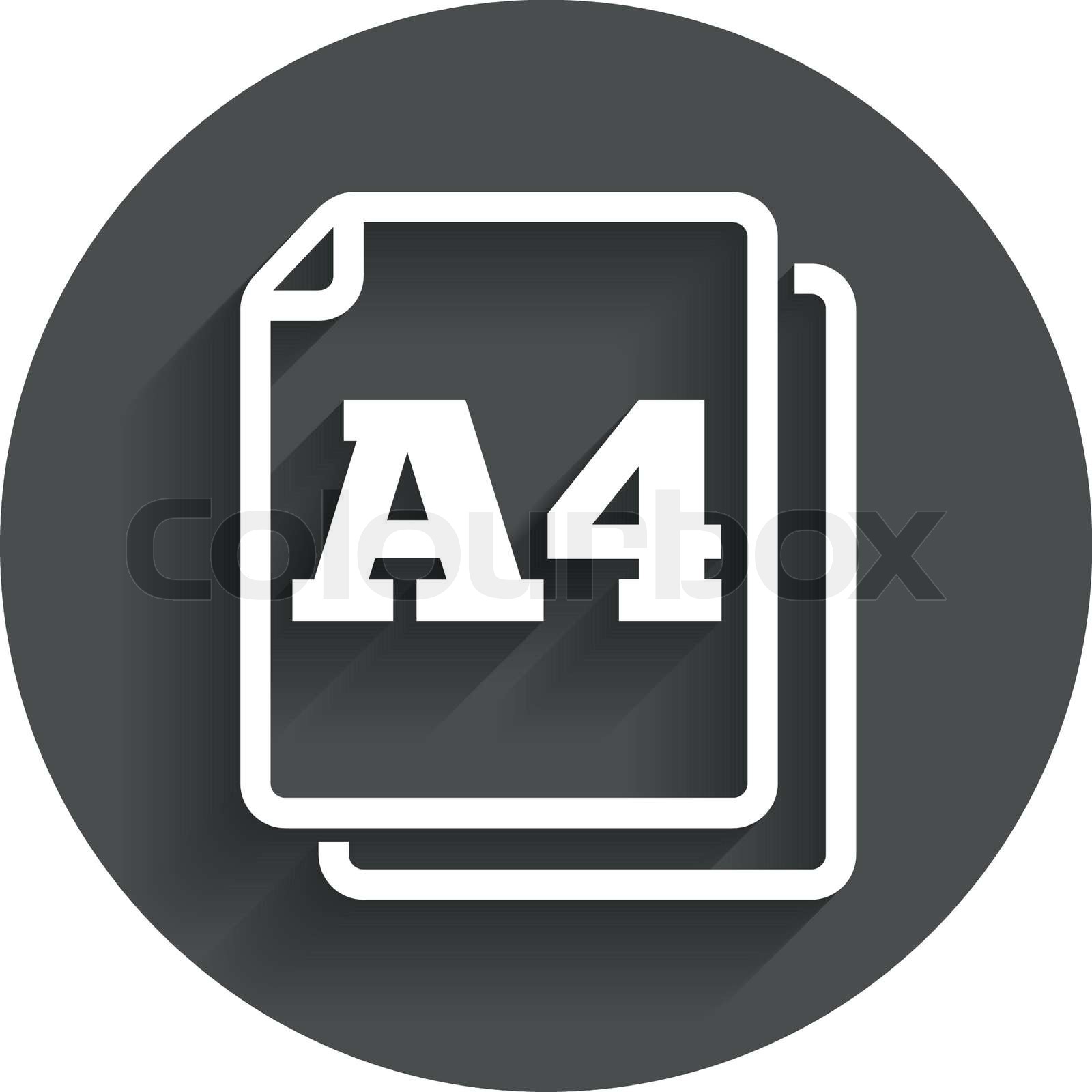Paper size A4 standard icon. Document symbol. | Stock vector | Colourbox