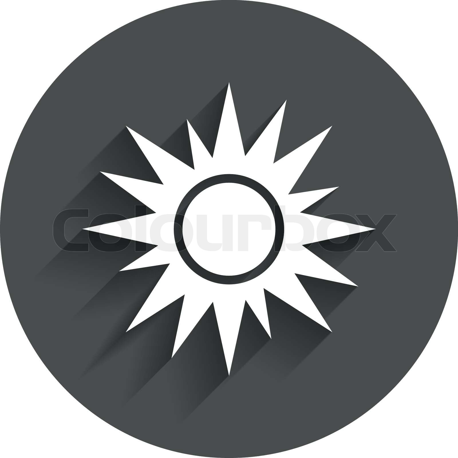 Sun sign icon. Solarium symbol. Heat button. | Stock vector | Colourbox