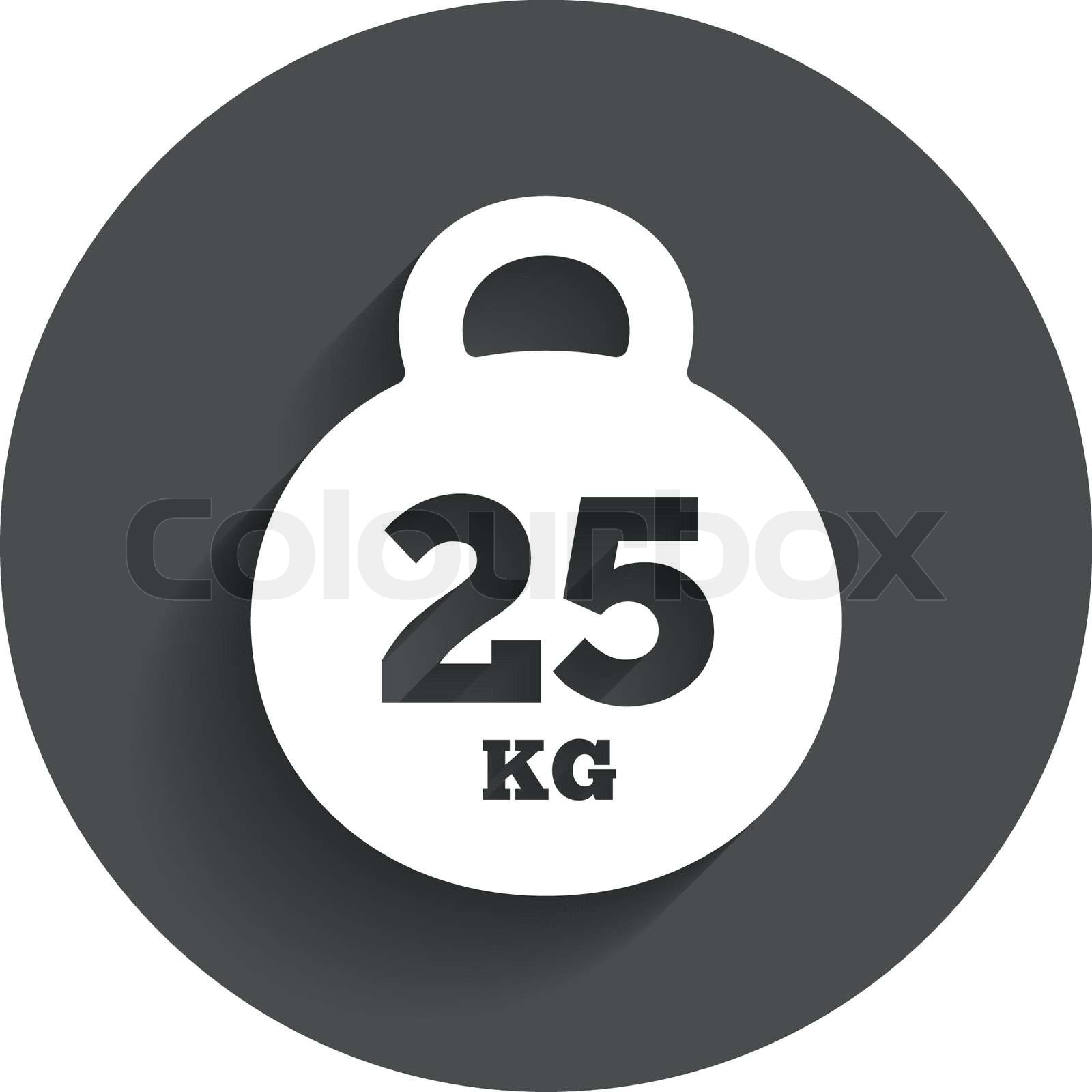 Gewicht Zeichen Symbol. 25 Kilogramm (kg). Sport-symbol | Stock-Vektor ...