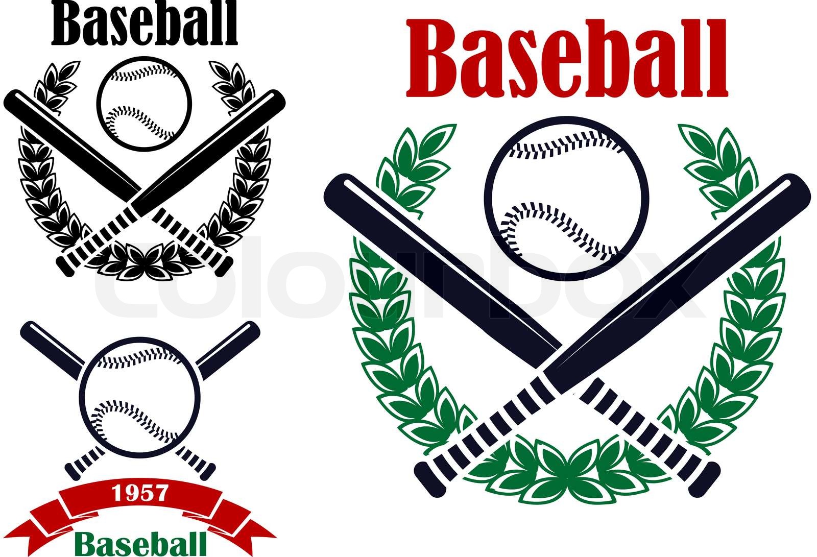 Baseball sporting emblems Stock vector Colourbox