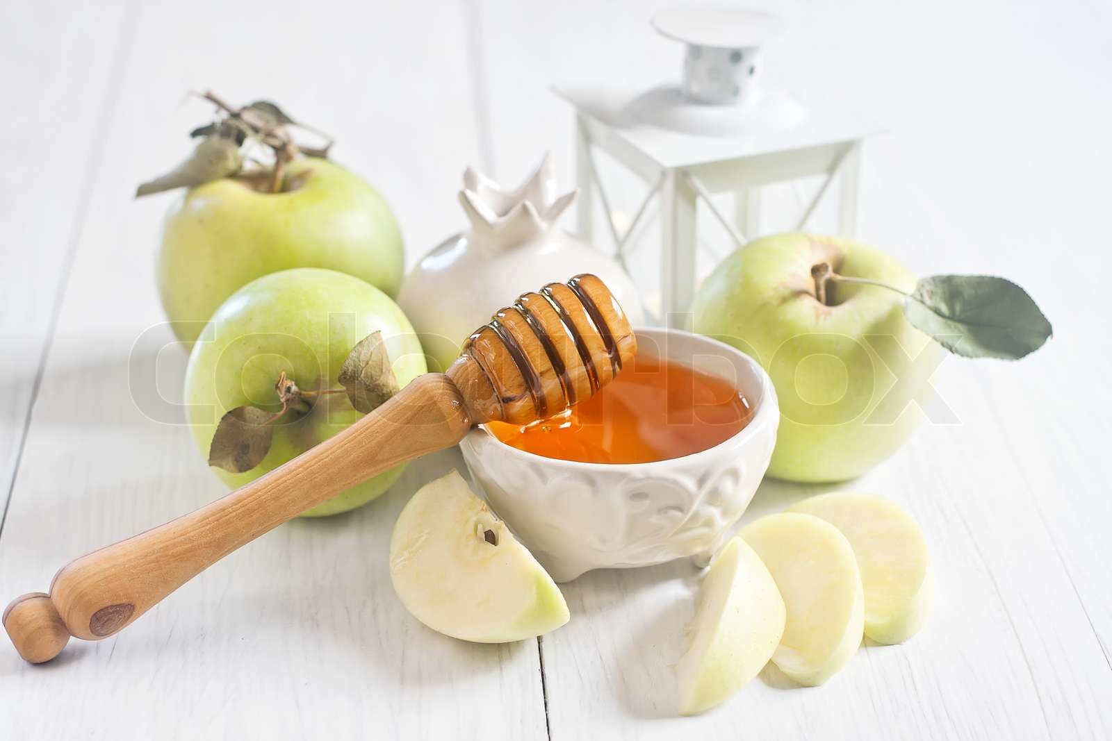 Apple and honey Stock image Colourbox