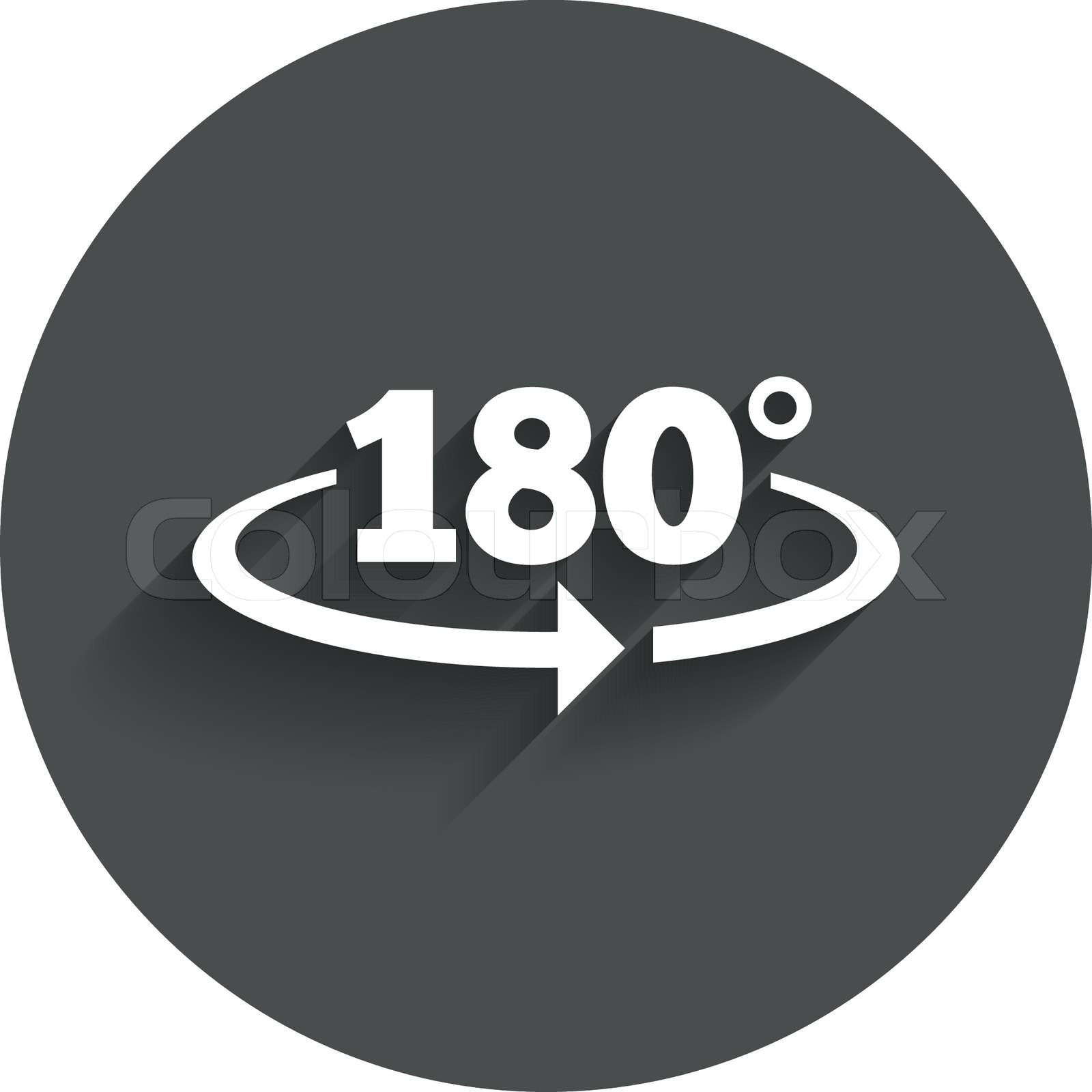 Angle 180 degrees sign icon. Geometry math symbol | Stock vector ...