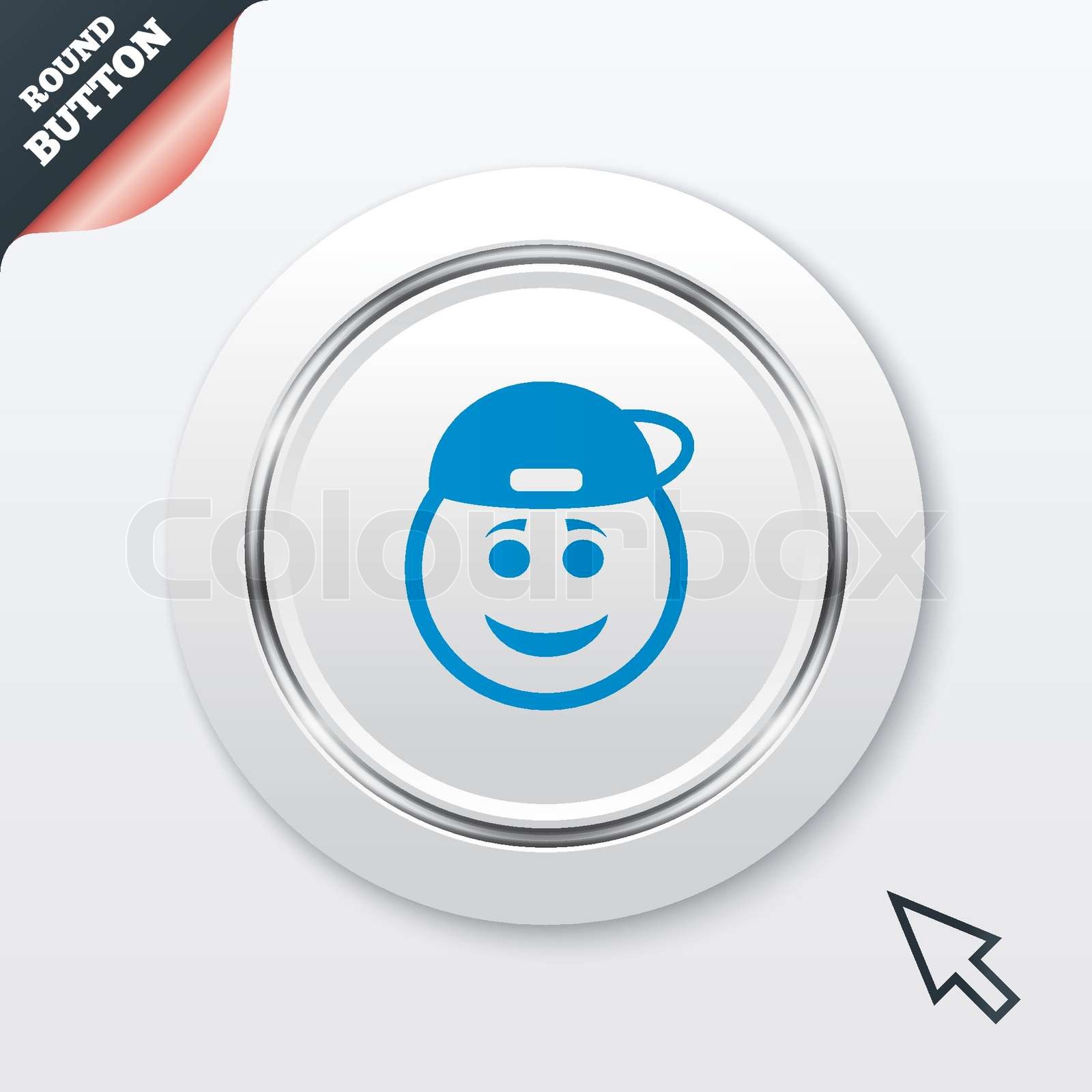 Smile rapper face icon. Smiley symbol. | Stock vector | Colourbox