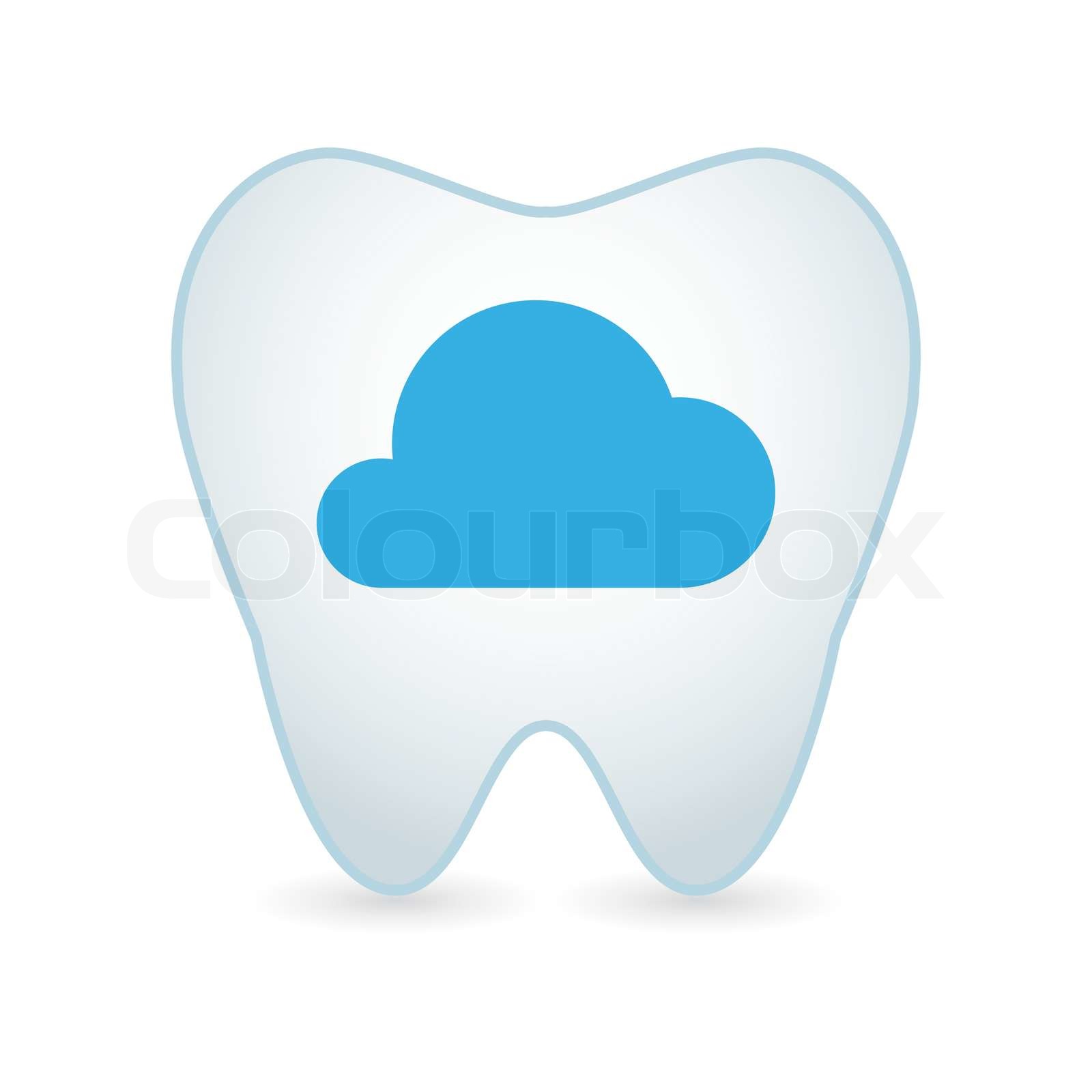 Tooth icon with a cloud Stock vector Colourbox