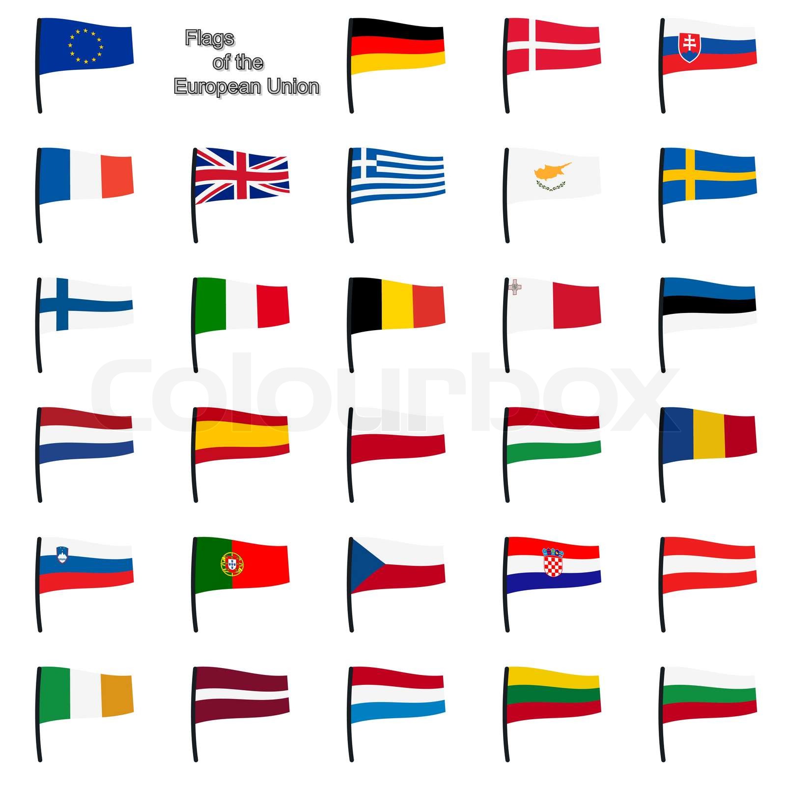 collection EU flags | Stock vector | Colourbox