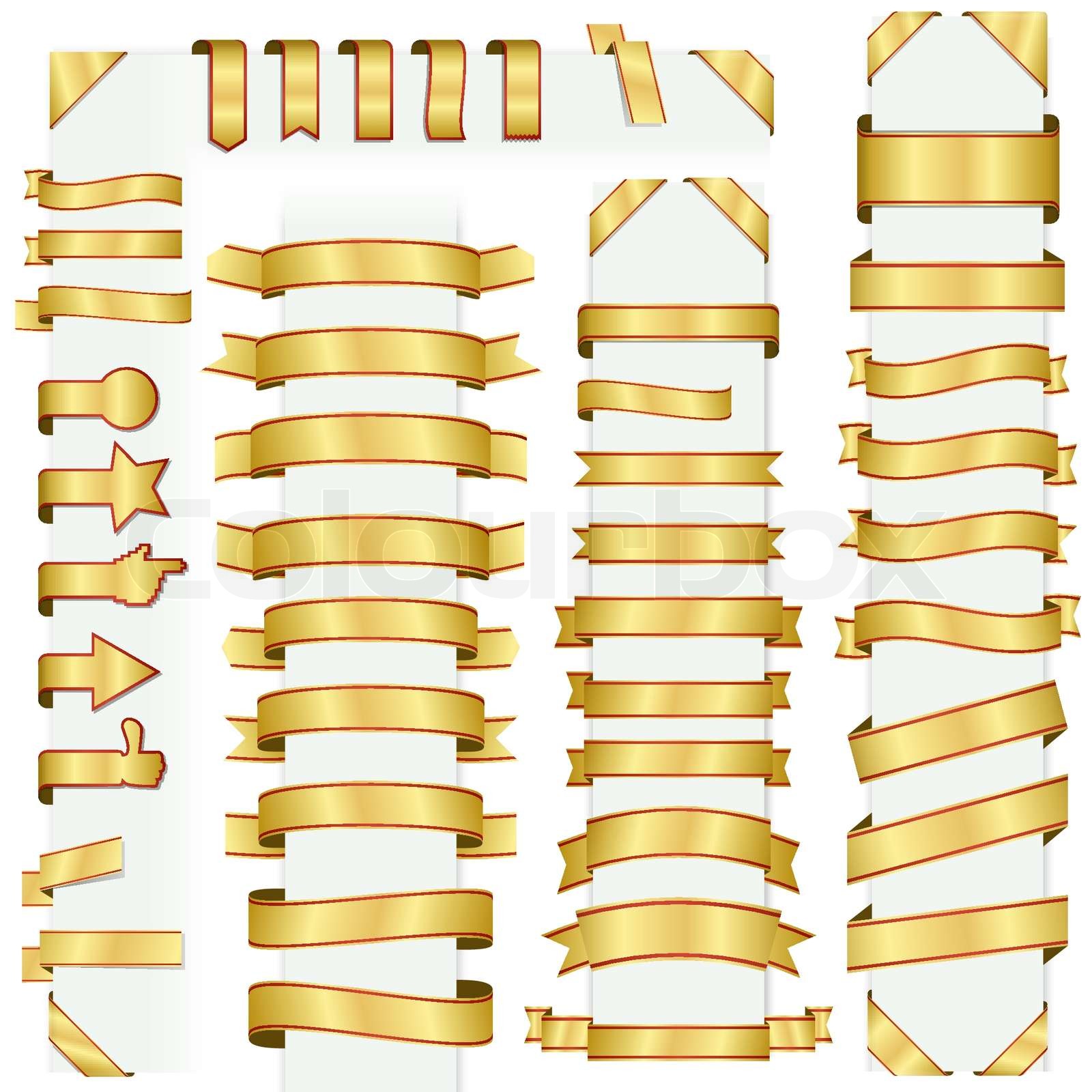 banderole, golden, set StockVektor Colourbox