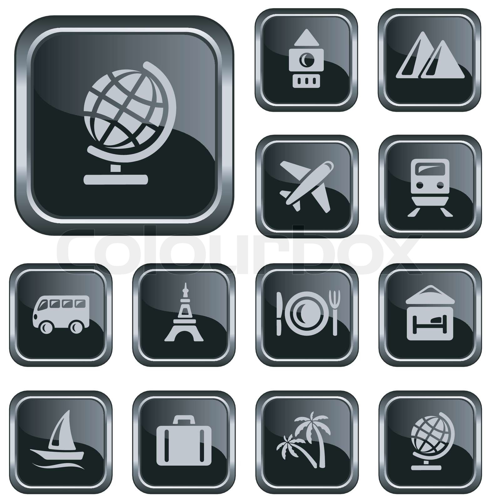 Travel buttons | Stock vector | Colourbox