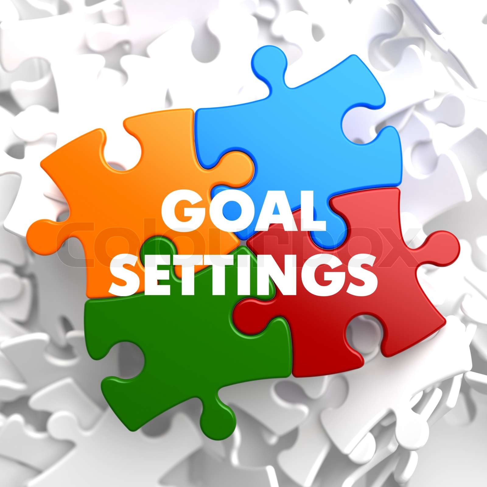 Goal Settings on Multicolor Puzzle. Stock image Colourbox