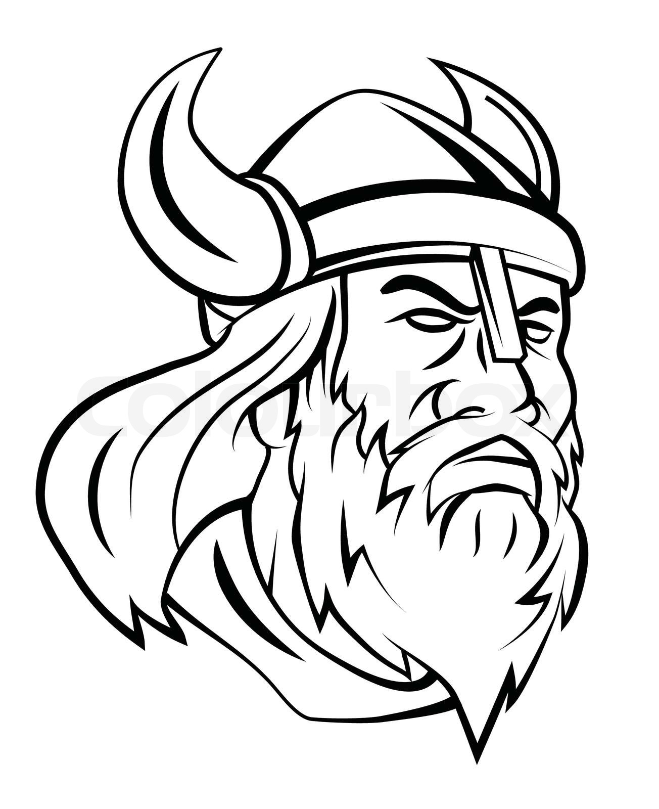 Viking Head Vector Illustration Stock vector Colourbox