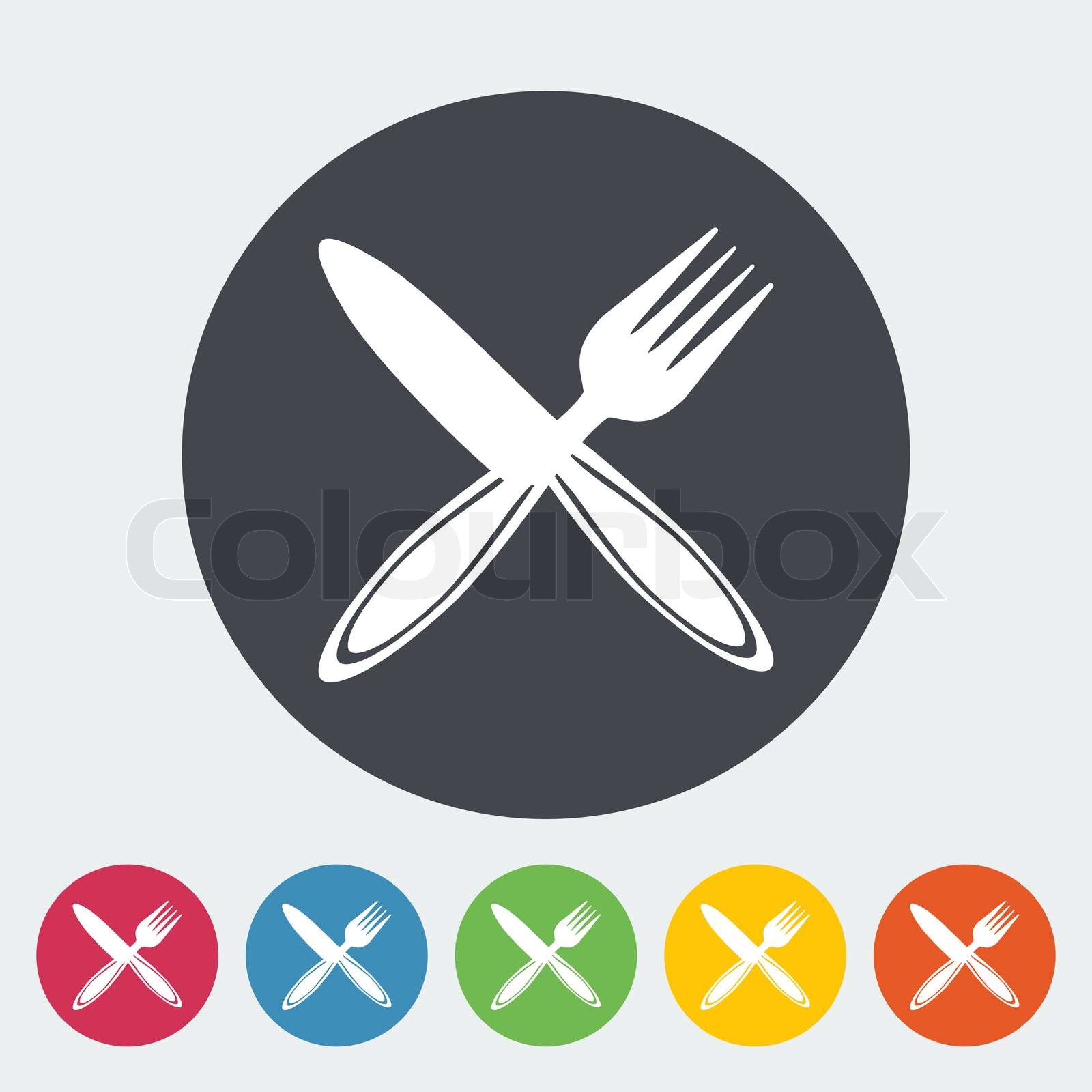 Cutlery single flat icon. Stock vector Colourbox