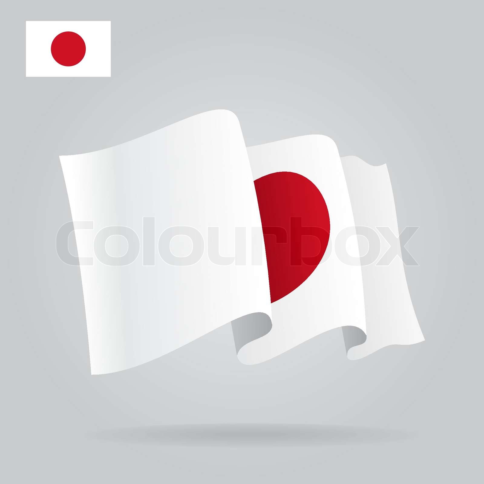 Flat and waving Japanese Flag. Vector Stock vector Colourbox