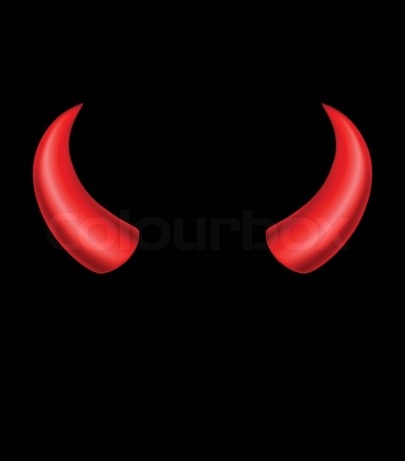 Devil horns on black background Stock vector Colourbox