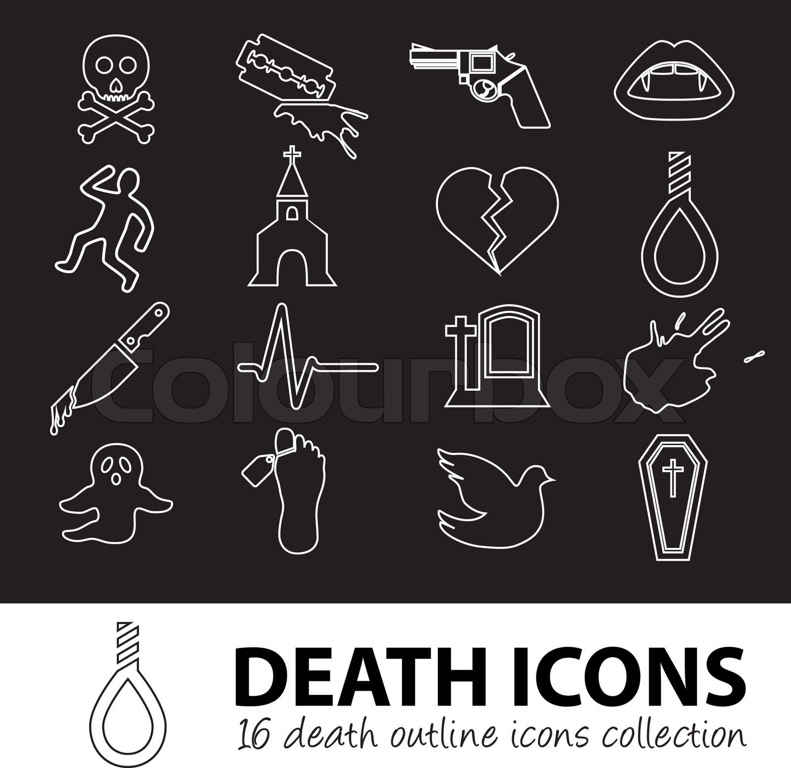 death outline icons Stock vector Colourbox