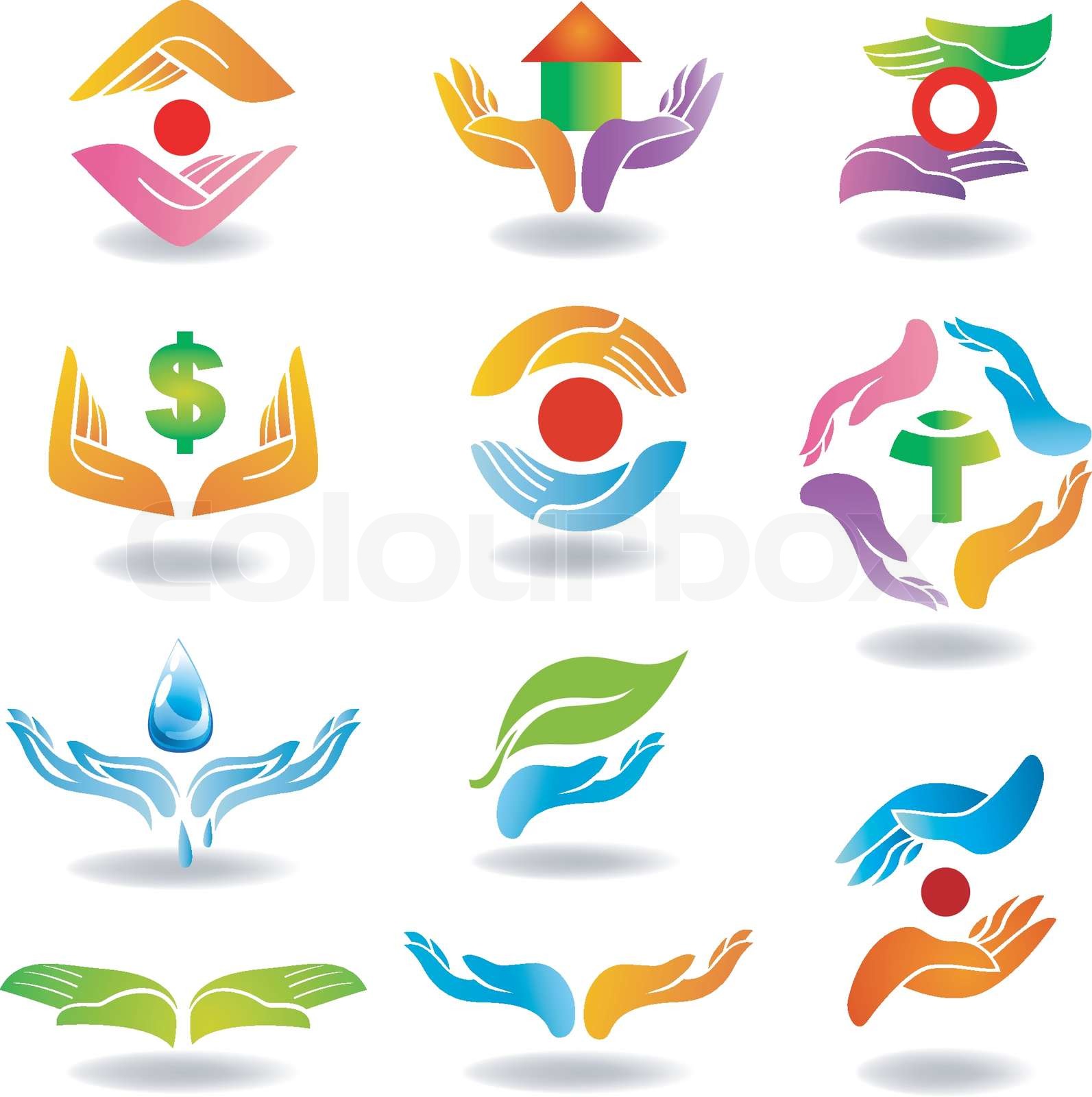 logo, hand, nature | Stock vector | Colourbox