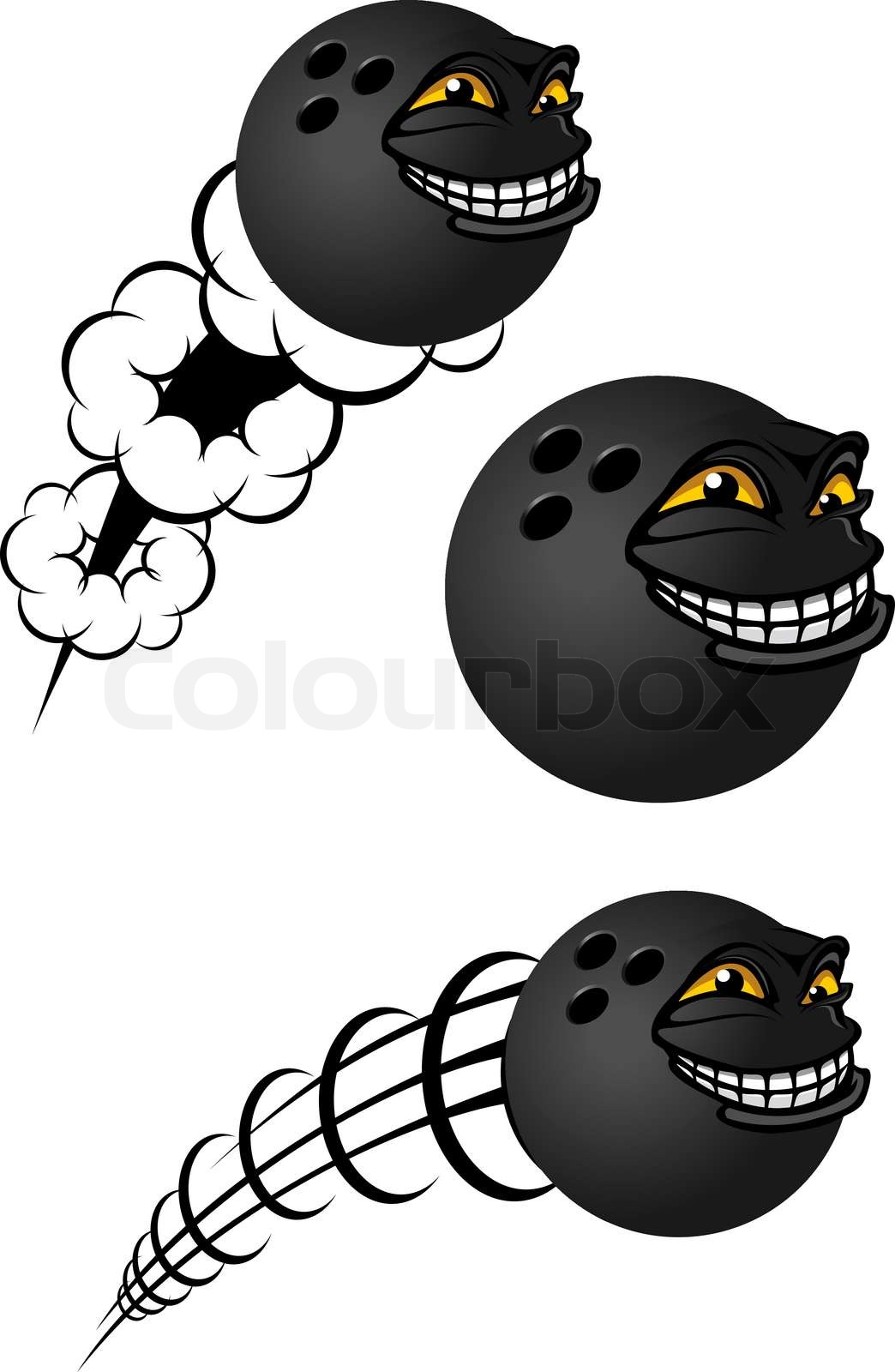 Cartoon bowling balls characters Stock vector Colourbox