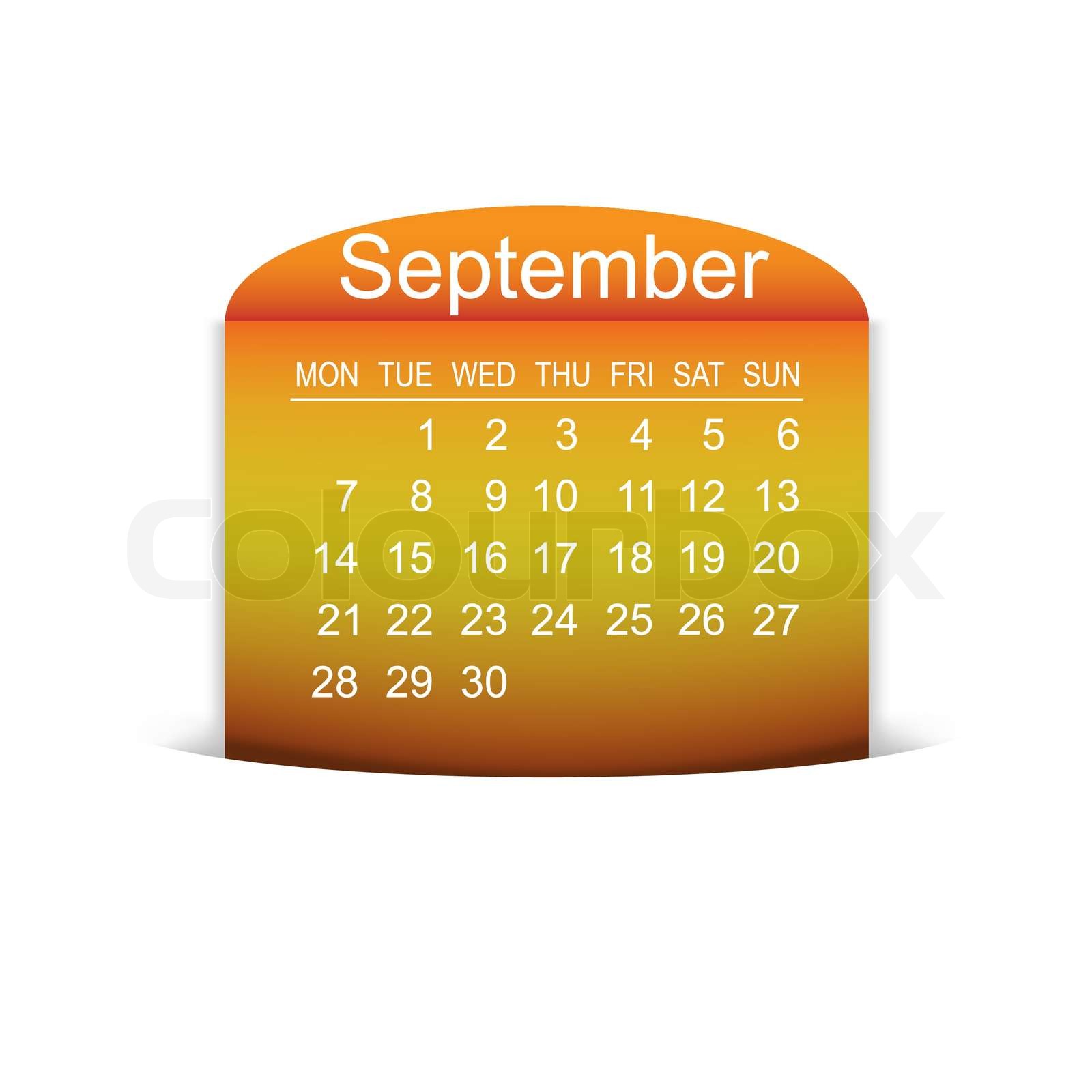 Calendar September 2015. Vector. | Stock vector | Colourbox
