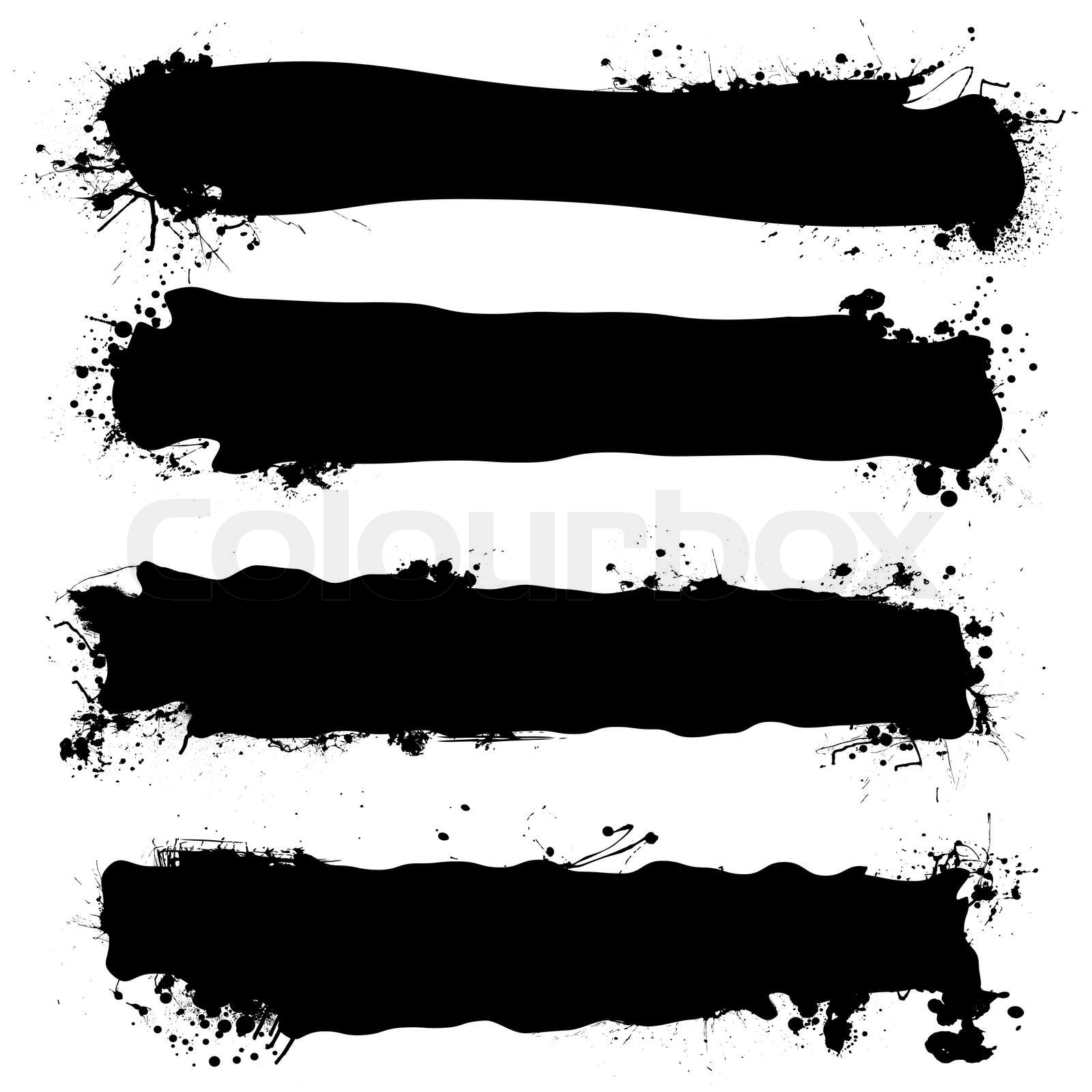 vier Tinte Splat Banner mit leeren Raum und dribbelt kopieren | Stock ...