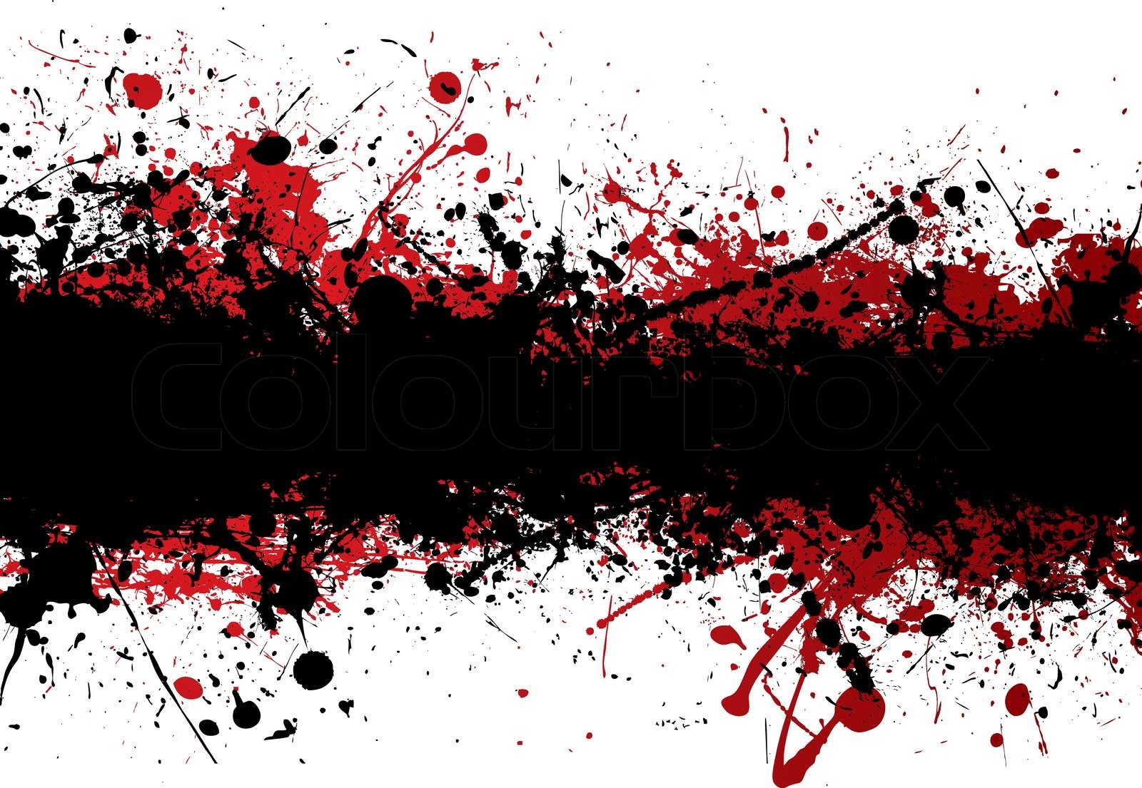 Blood red ink splat overlayed with black abstract banner | Stock vector ...