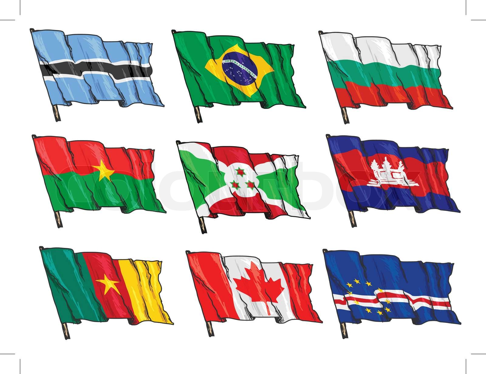 set of national flags Stock vector Colourbox