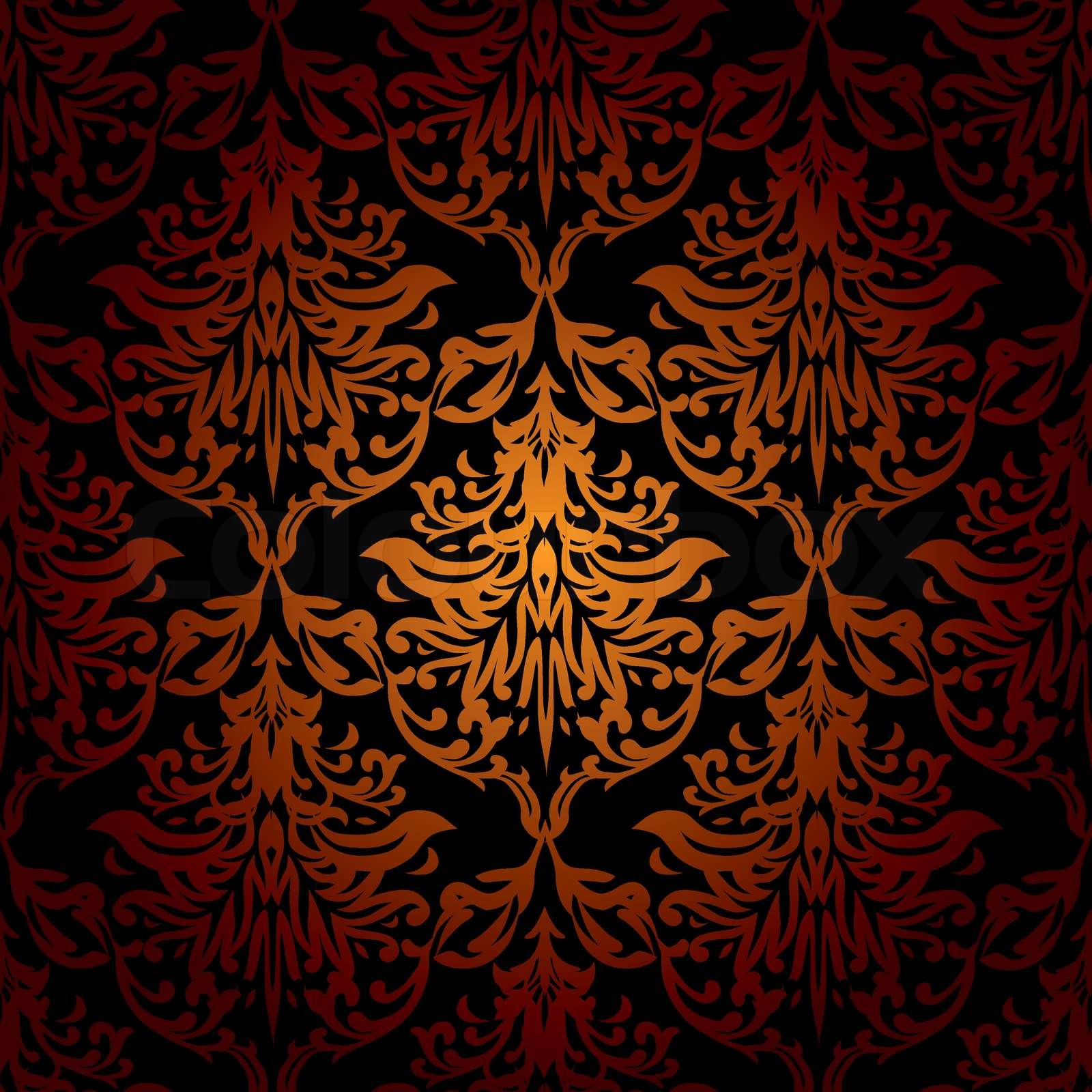 Red orange and black seamless repeating wallpaper design Stock vector Colourbox