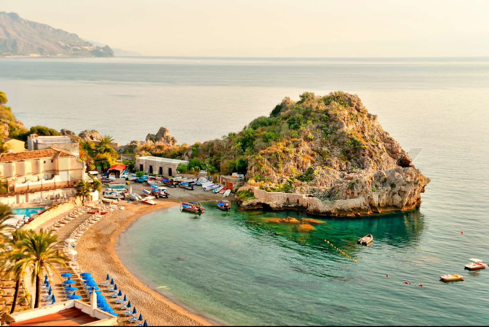 Taormina beach Stock image Colourbox