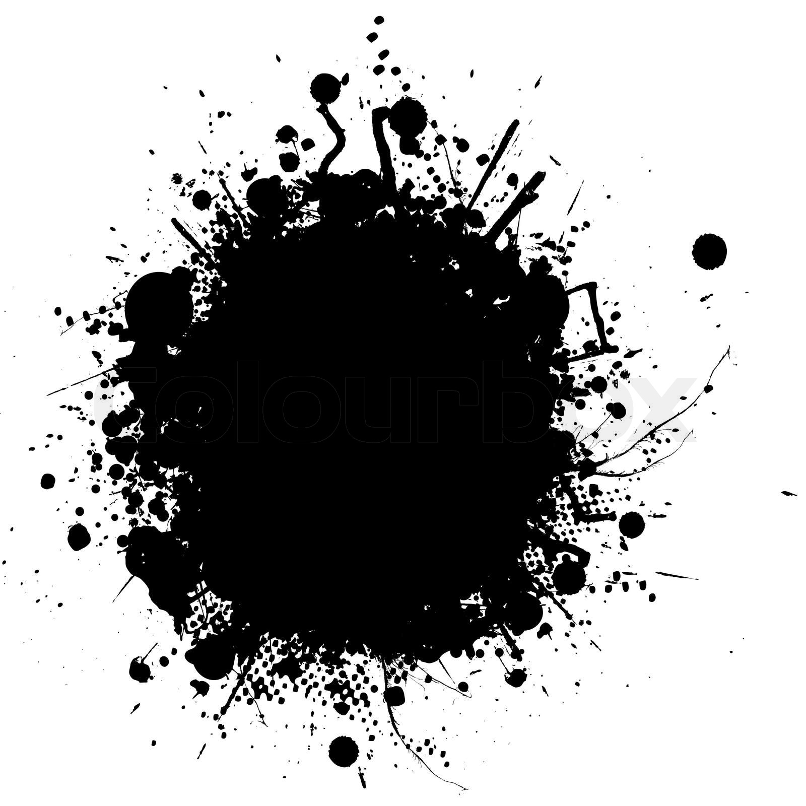 Abstract illustration of an ink splat in black and white | Stock vector ...