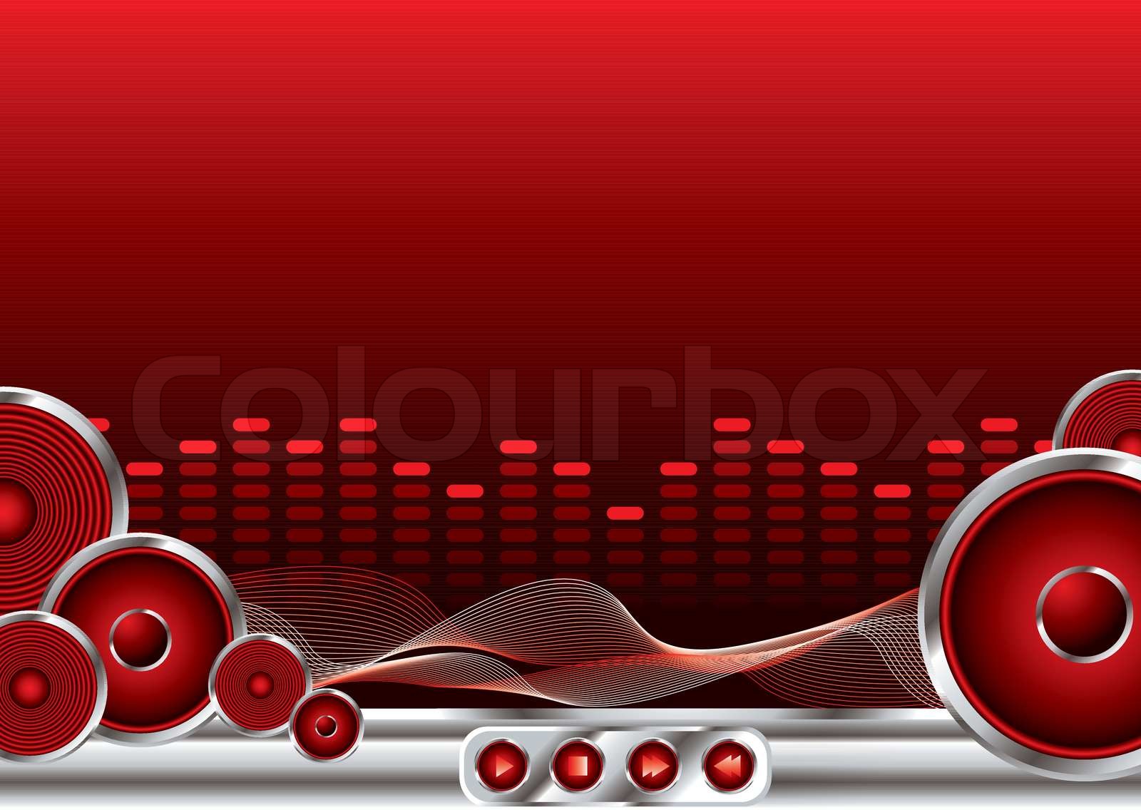 abstract music background in red and black with copy space Stock vector Colourbox