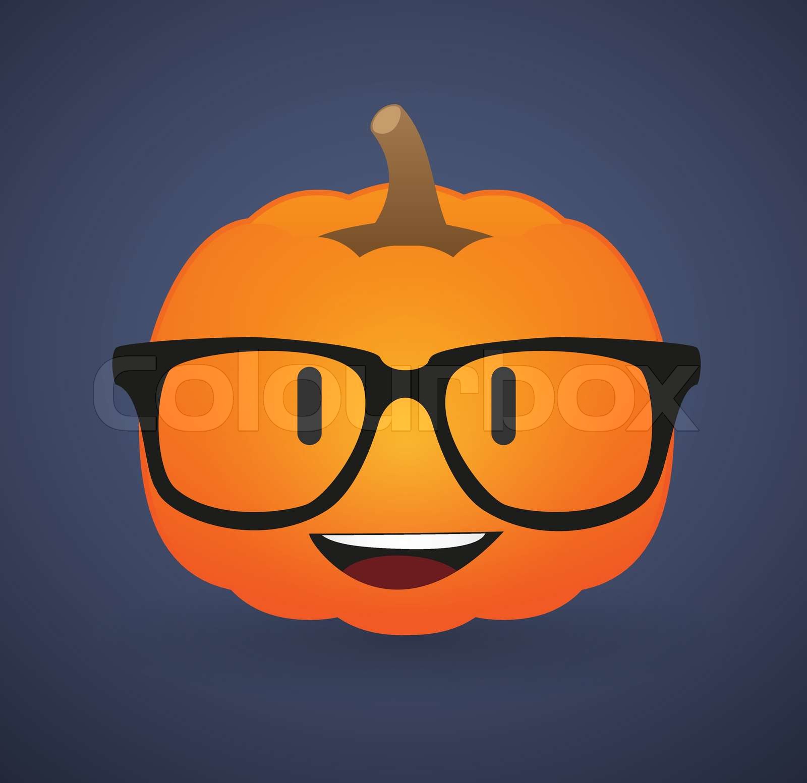 cute pumpkin avatar wearing glasses Stock vector Colourbox