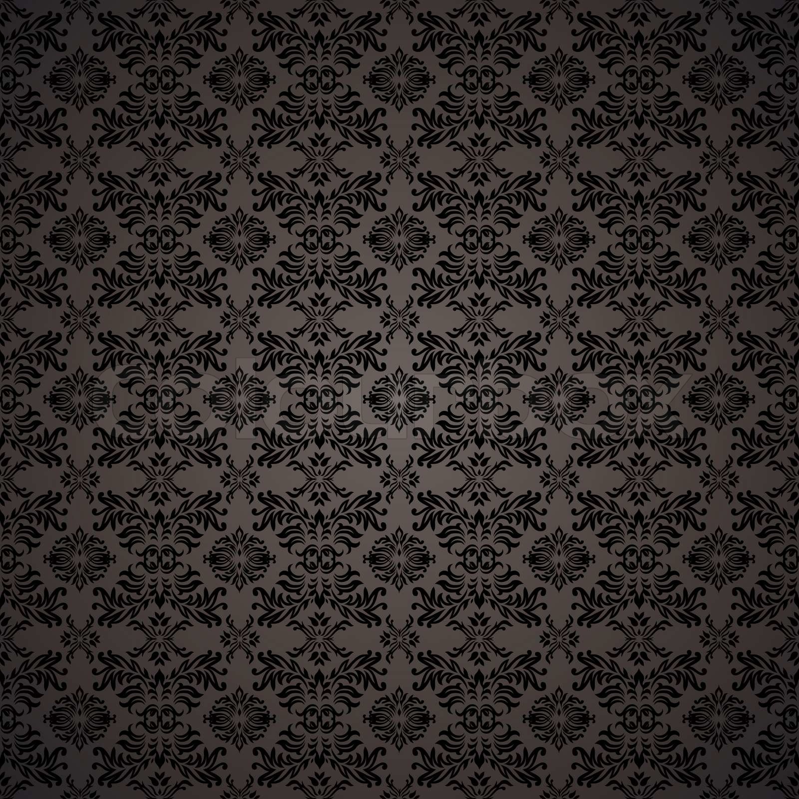 Black gothic repeating seamless wallpaper background design concept