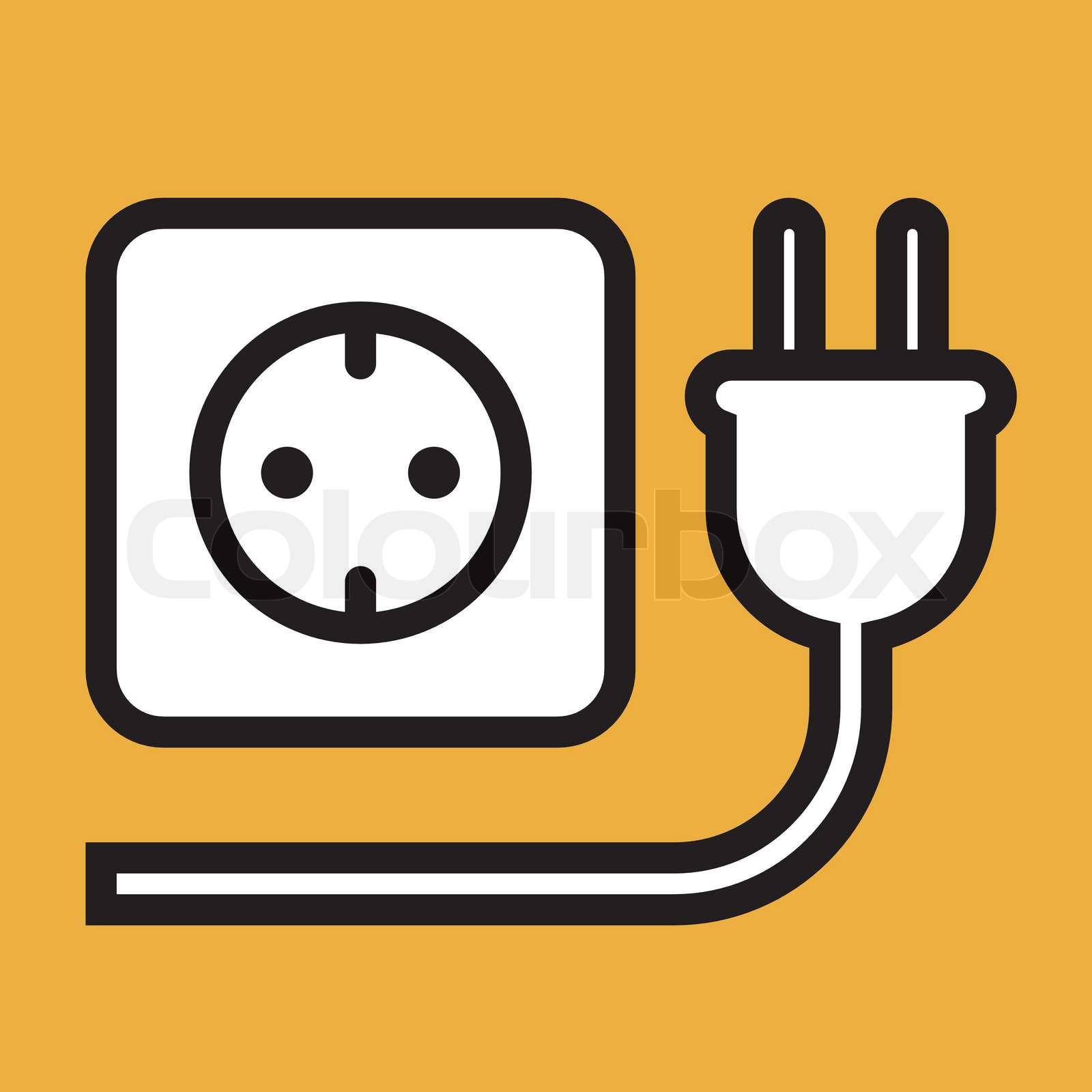 Plug and socket icon Stock vector Colourbox