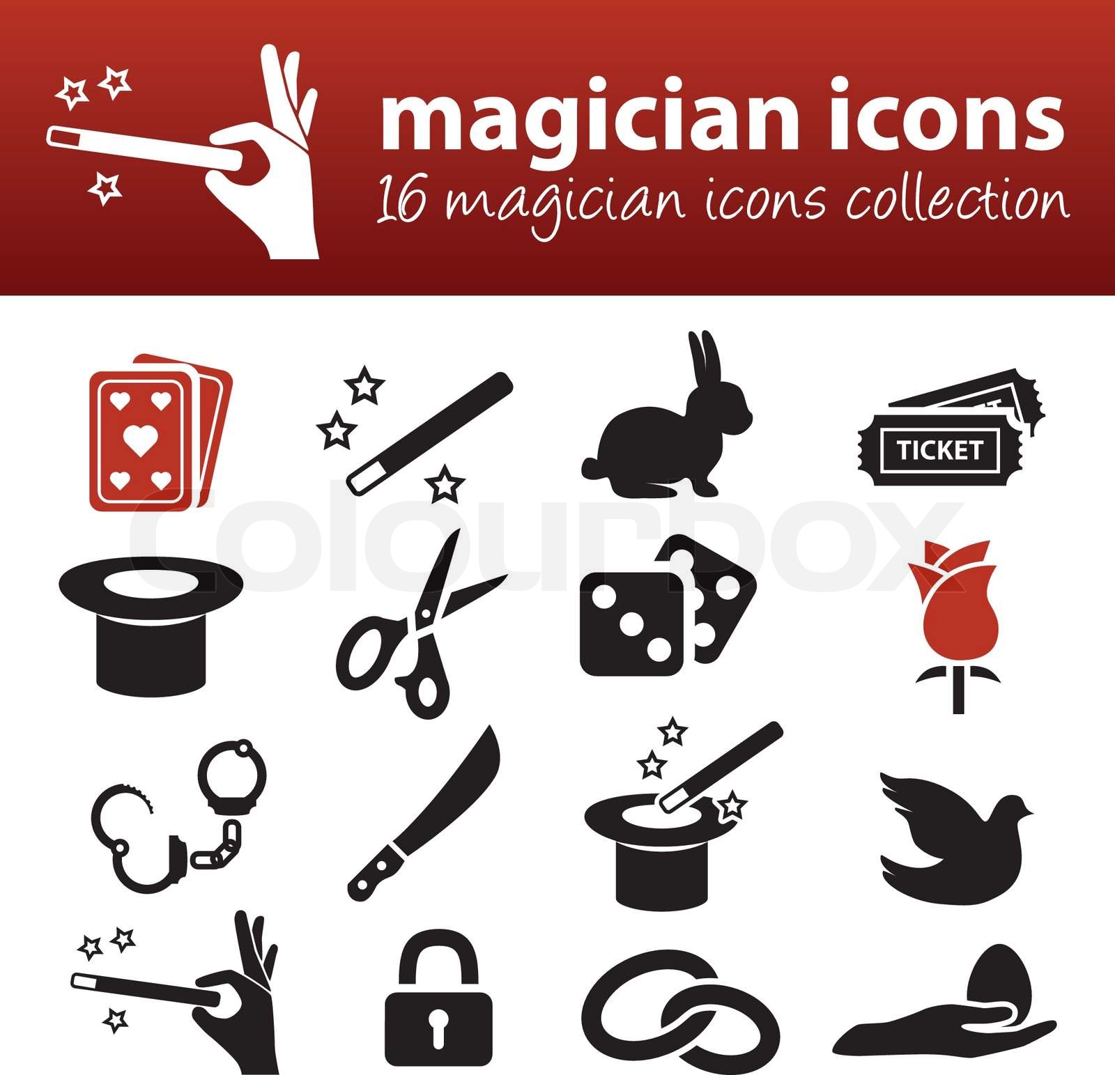 magician icons | Stock vector | Colourbox