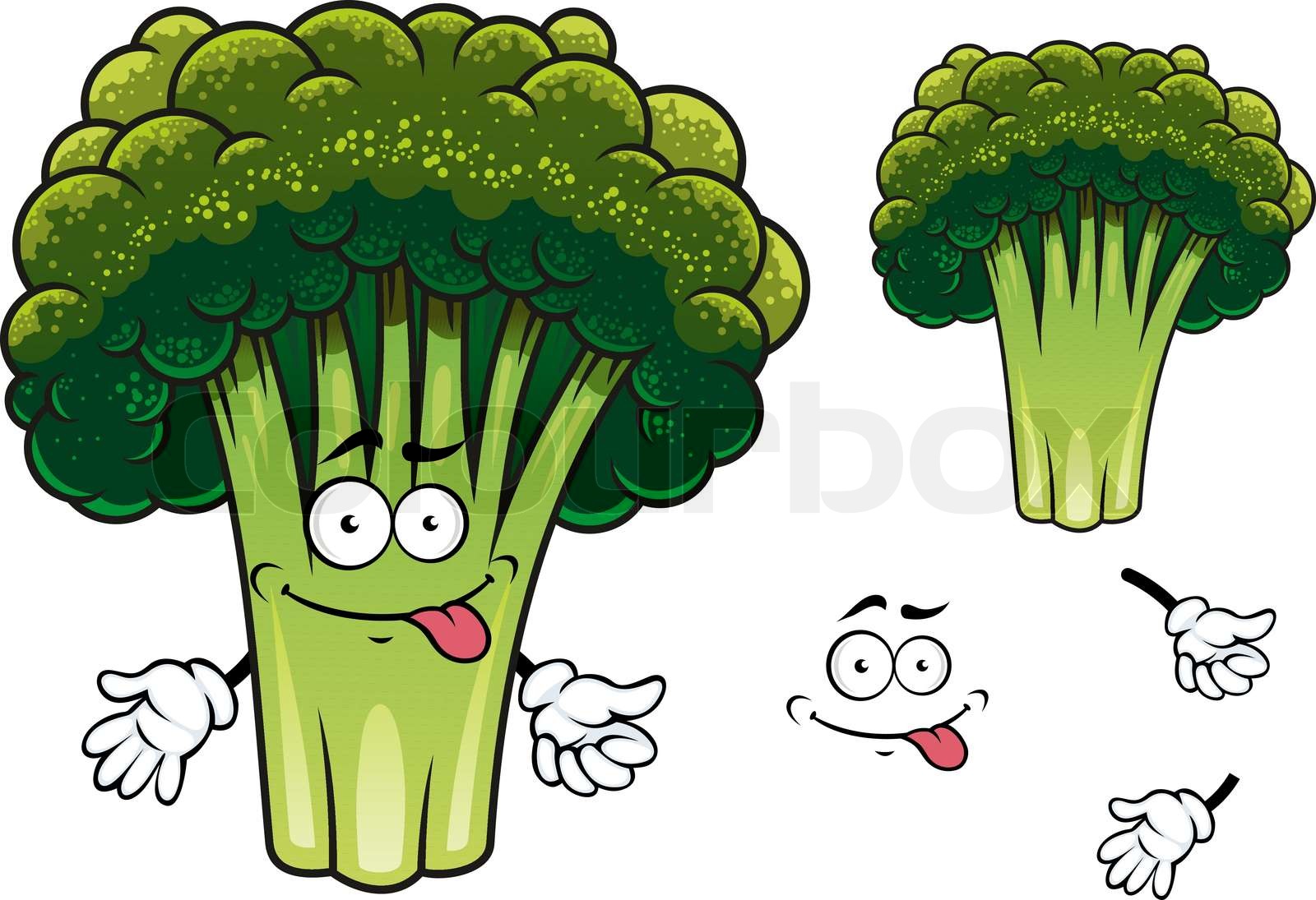 Cartoon broccoli character | Stock vector | Colourbox