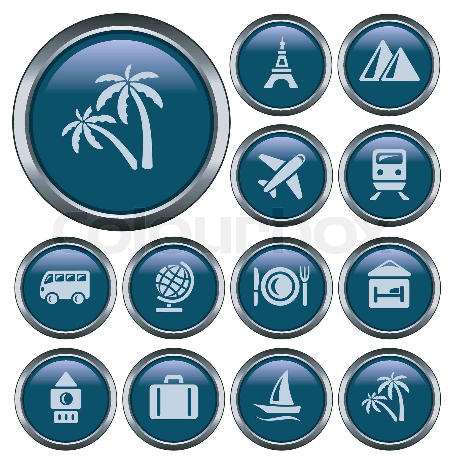 Travel buttons | Stock vector | Colourbox