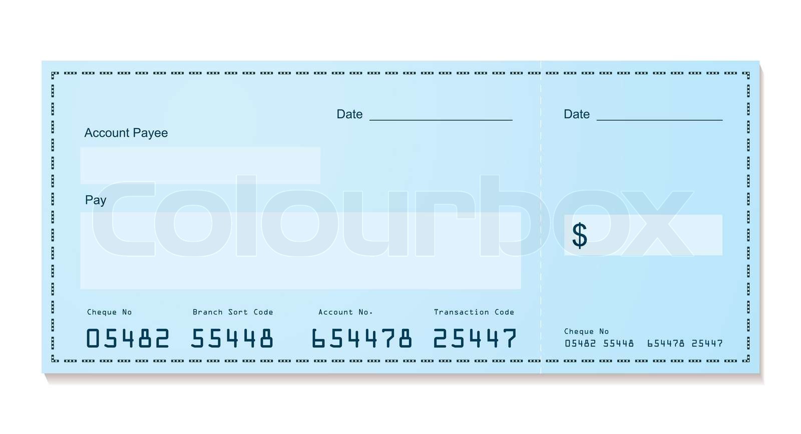 check, bank, tom | Stock vektor | Colourbox