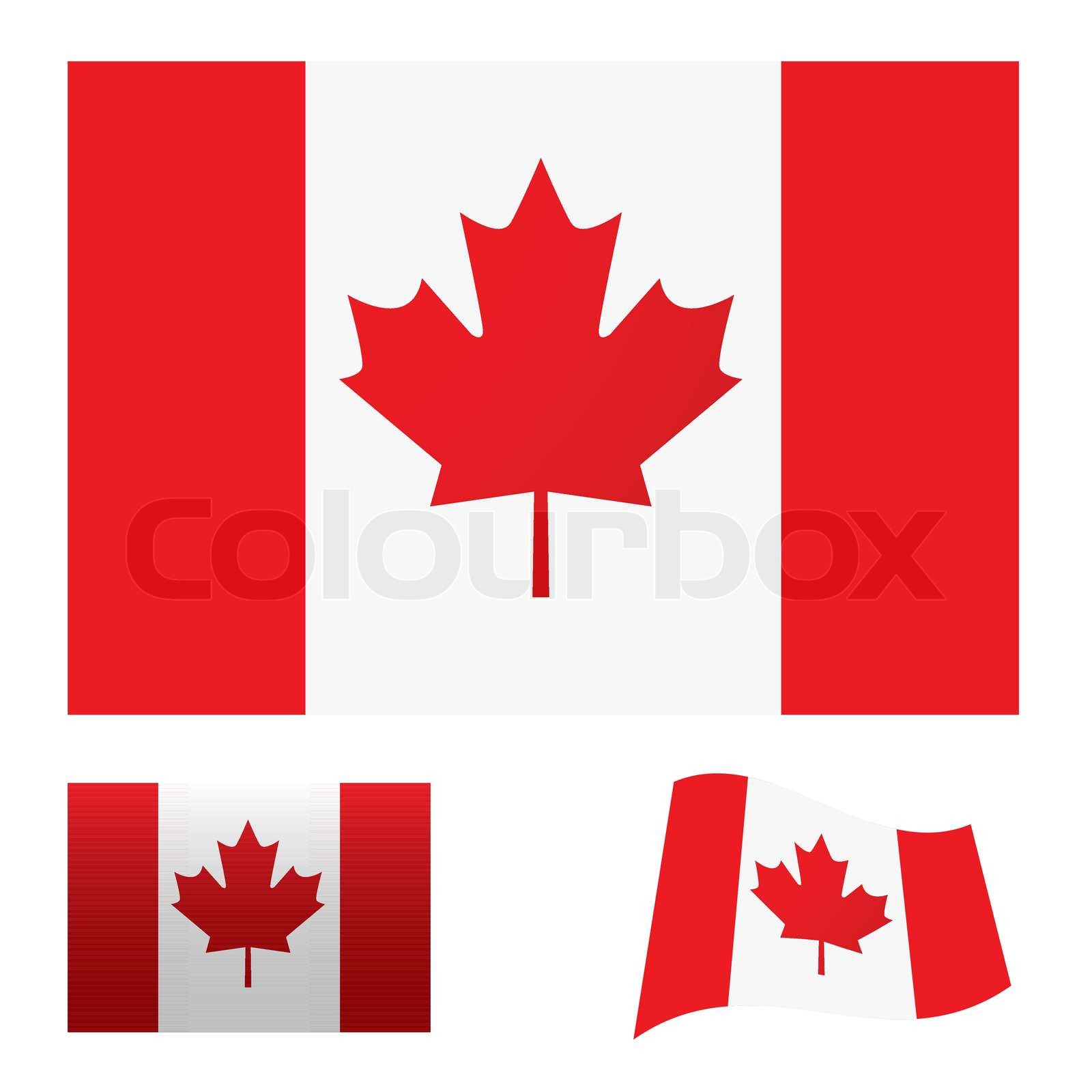 Illustrated Collection Of Flag Icon Set For Canada Stock Vector