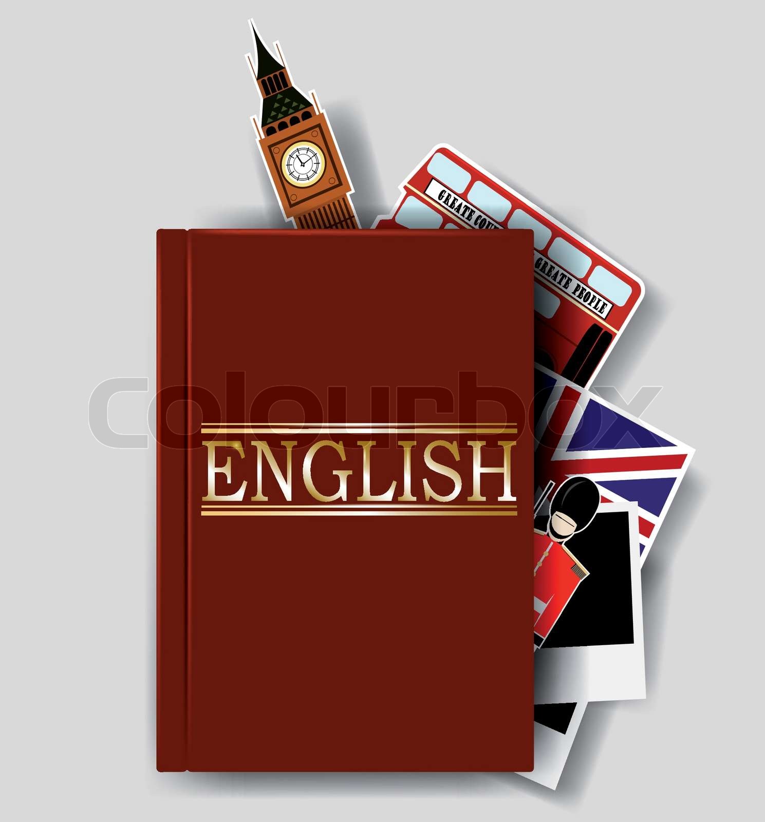 Red english dictionary Stock vector Colourbox