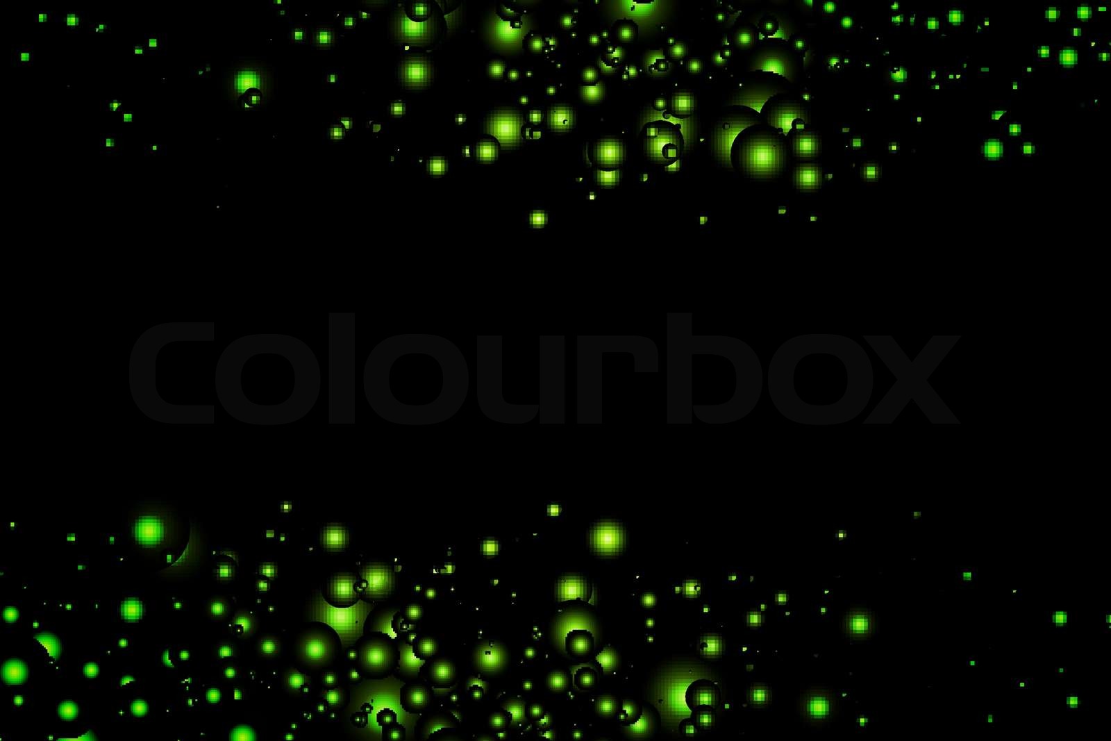 glowing green lights on a black background | Stock vector | Colourbox