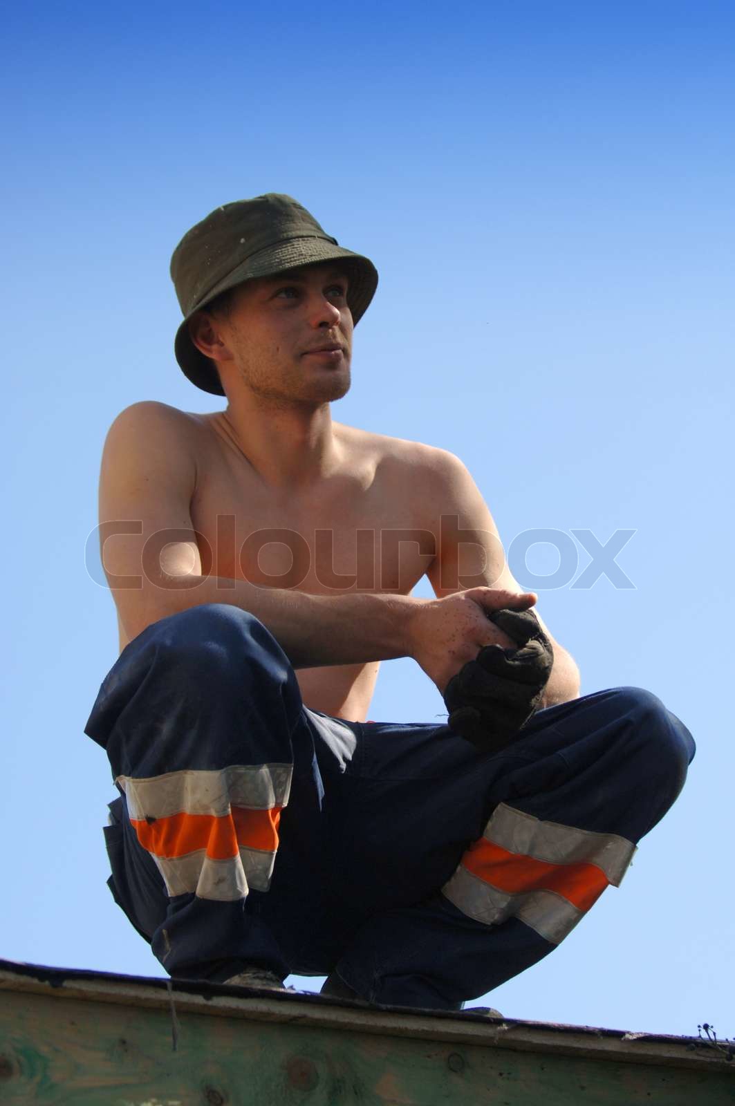 Arbeitnehmer seine Arbeit Vermessung Stock Bild Colourbox