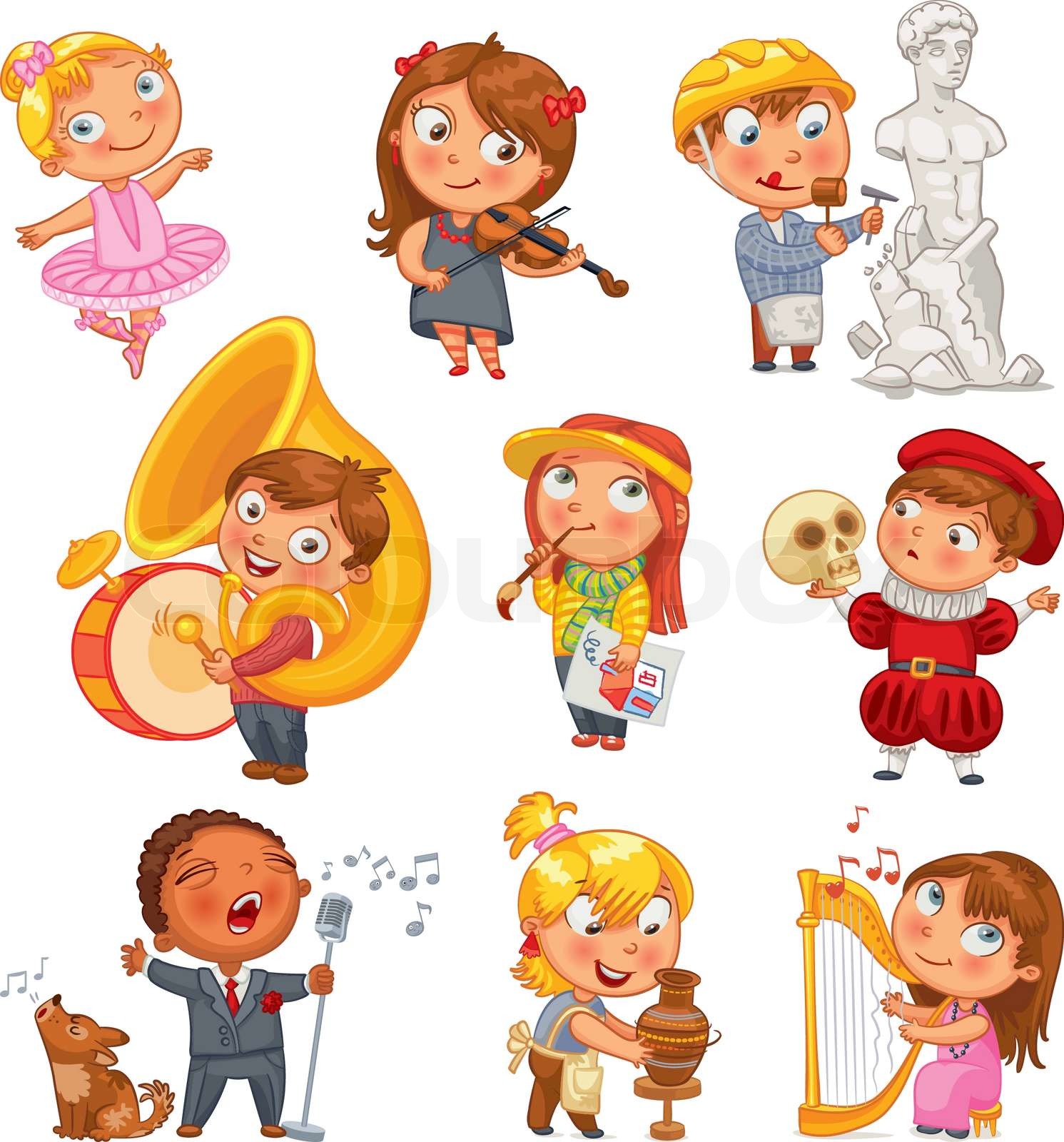 cartoon, musik, singen | Stock-Vektor | Colourbox